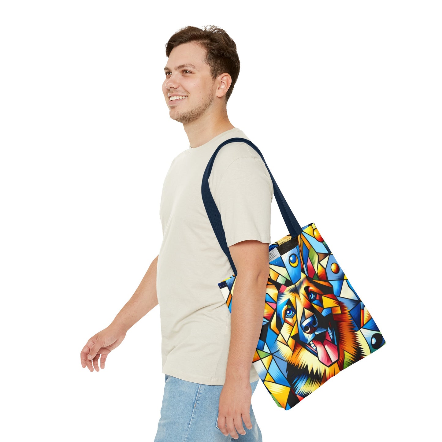 German Shepherd in Cubism Tote Bag