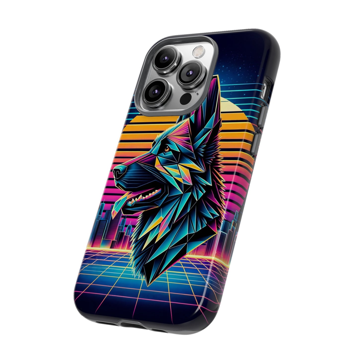 Origami and polyart German Shepherd Phone Case