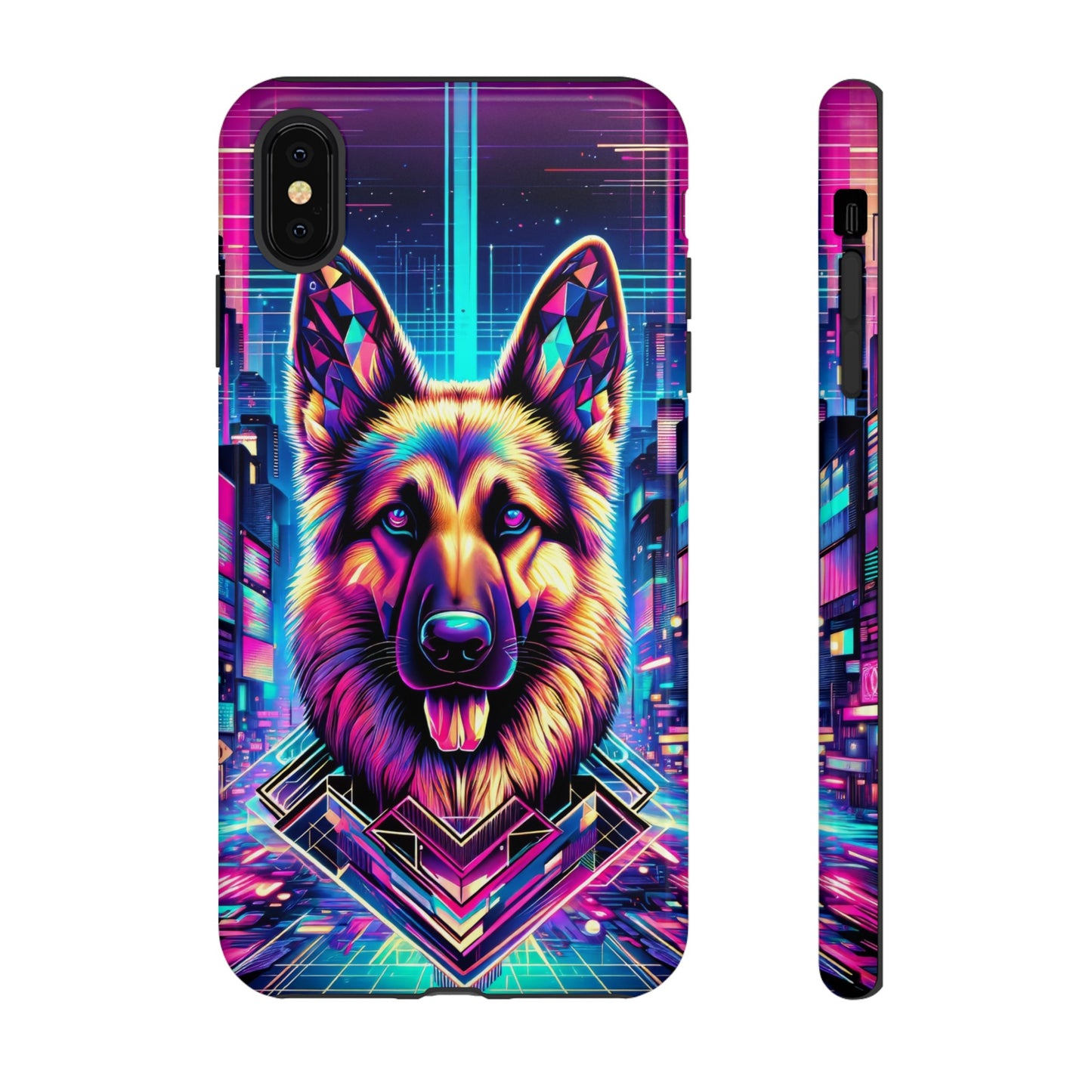 Glitch art German Shepherd Phone Case