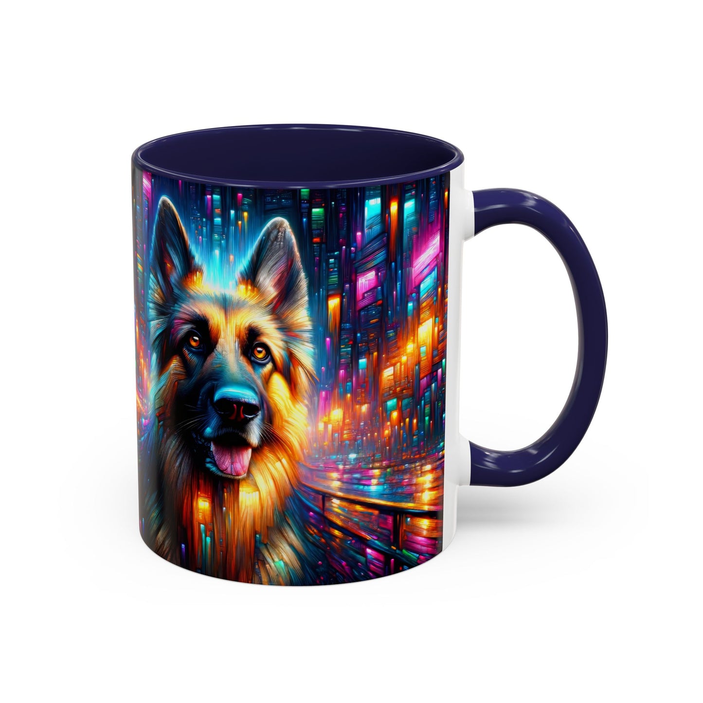 Neon light German Shepherd Coffee Mug