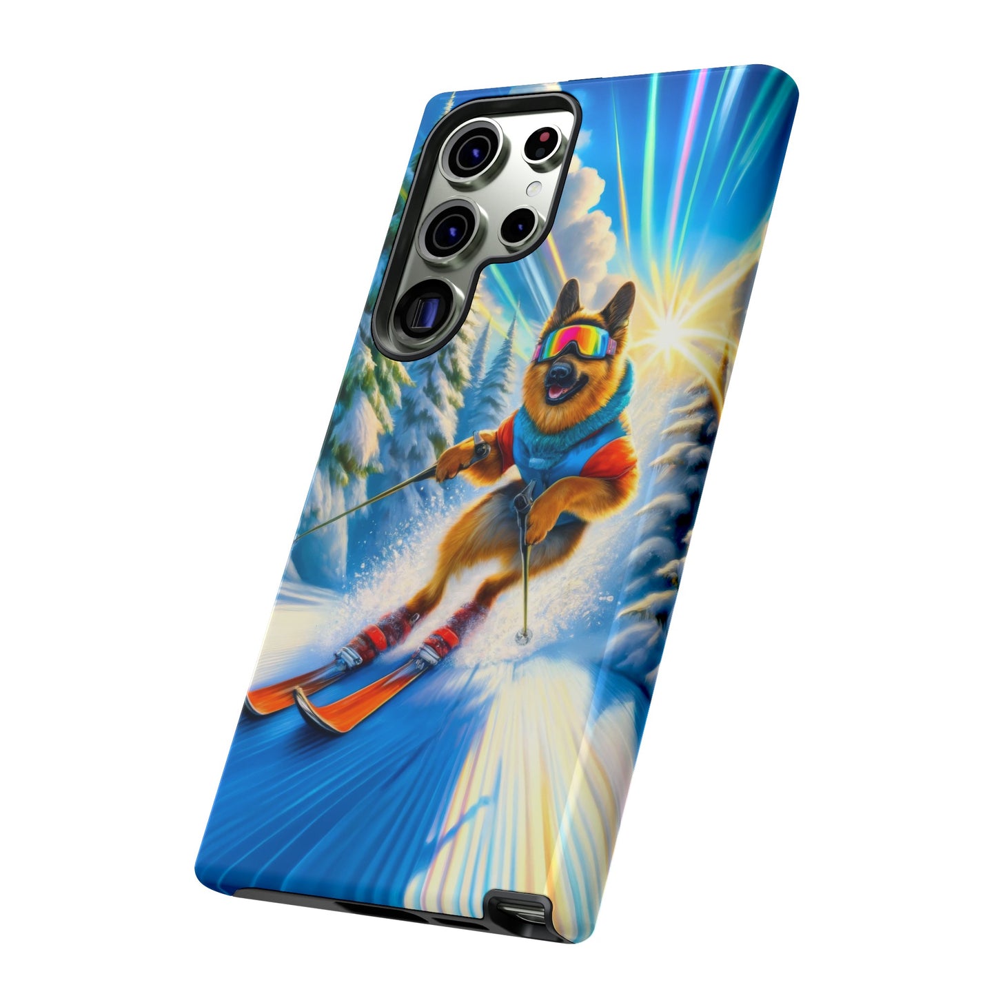 German Shepherd Skiing Phone Case