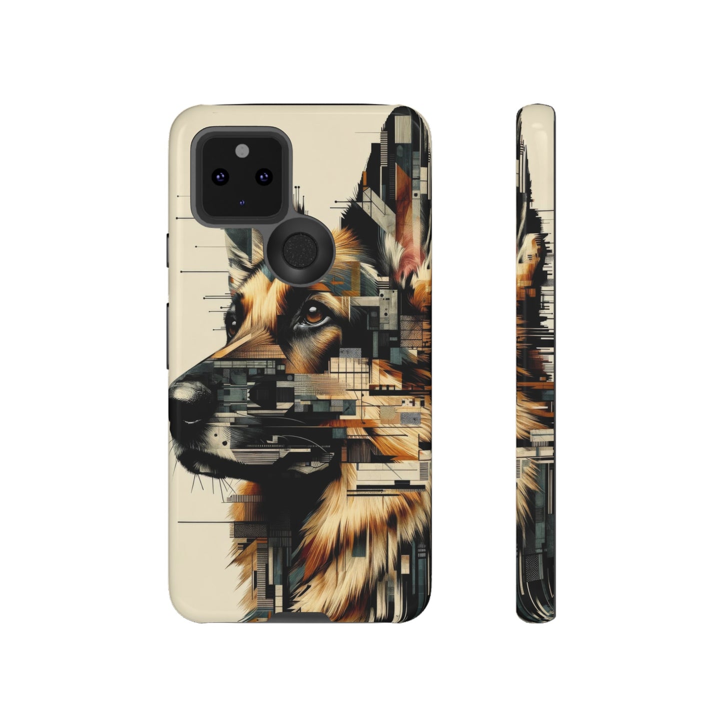 Constructivist and dadaist German Shepherd Phone Case