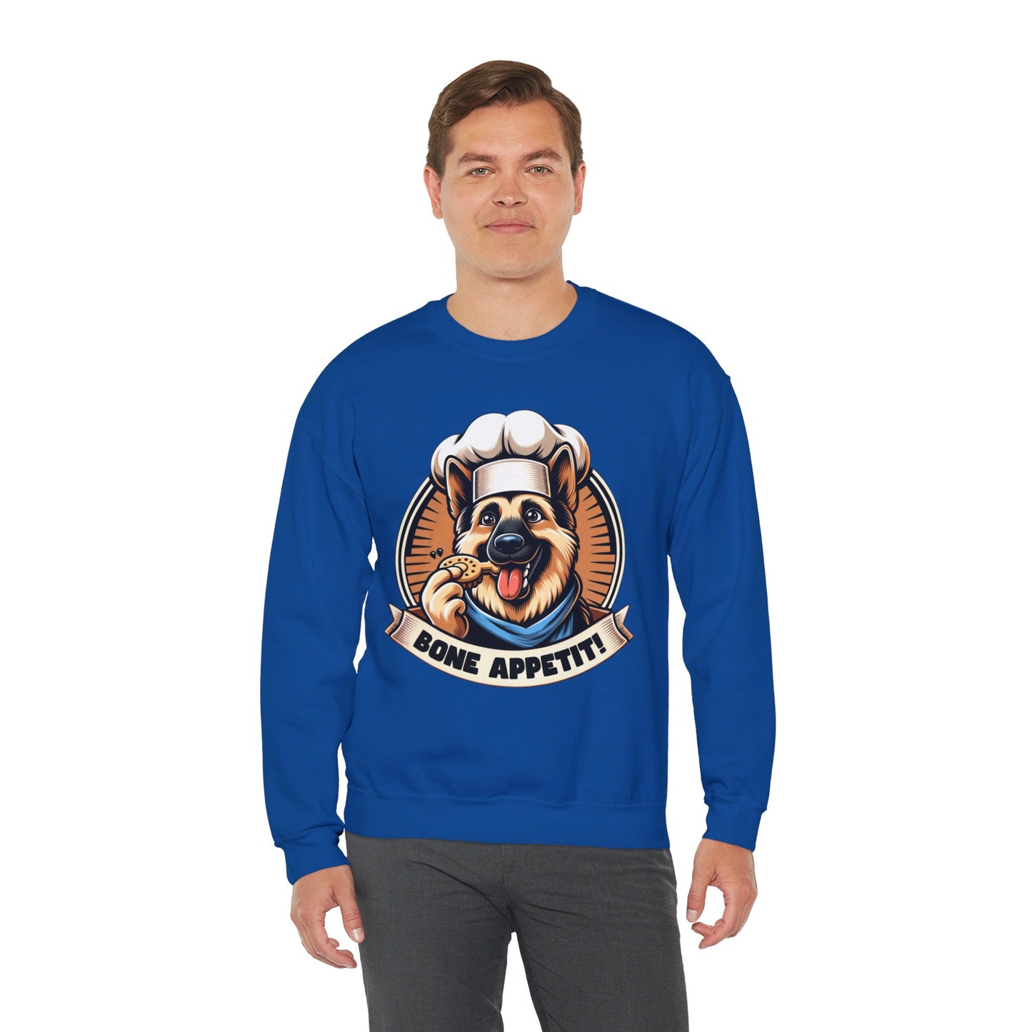 Bone Appetit Sweatshirt (10 colors) (German Shepherd)