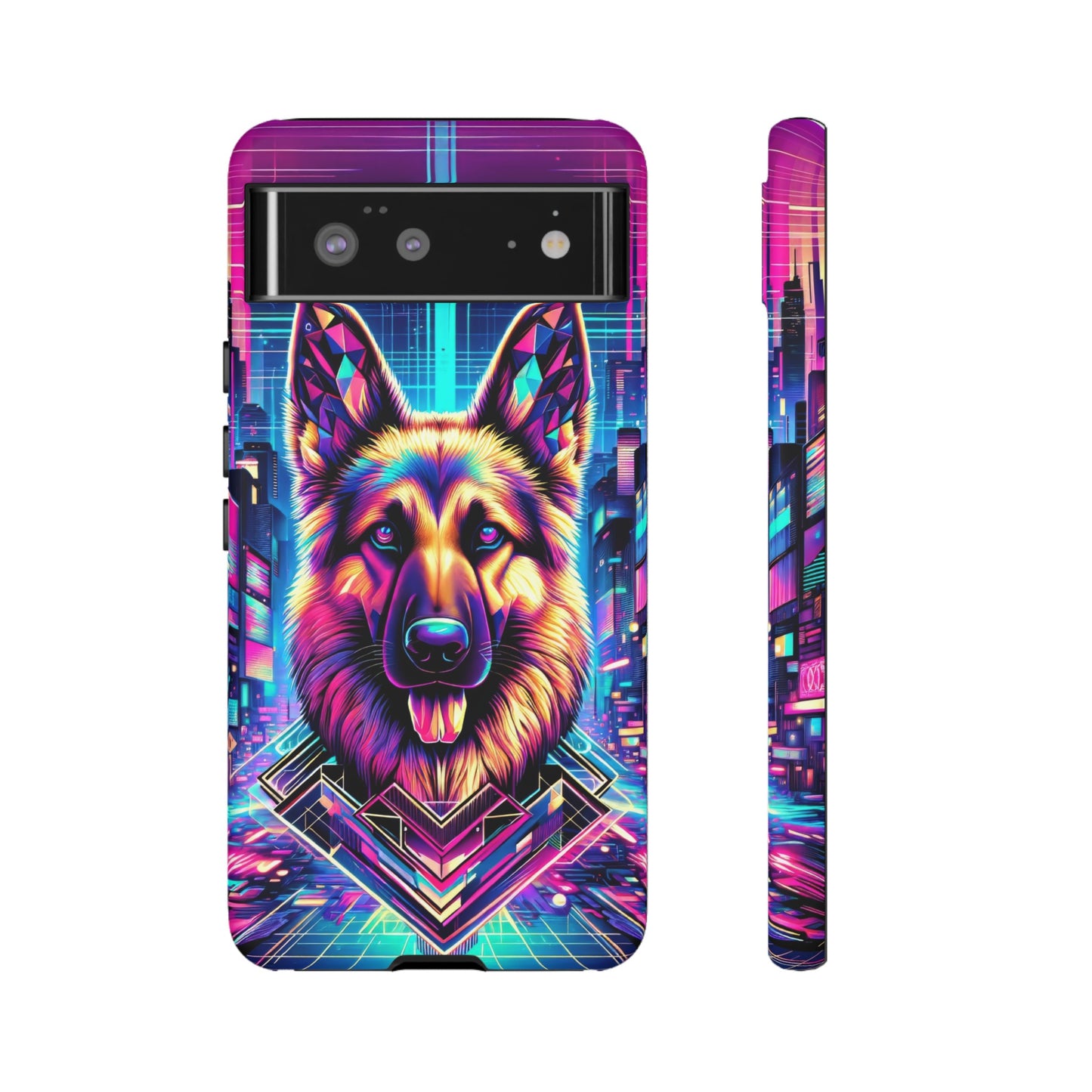 Glitch art German Shepherd Phone Case