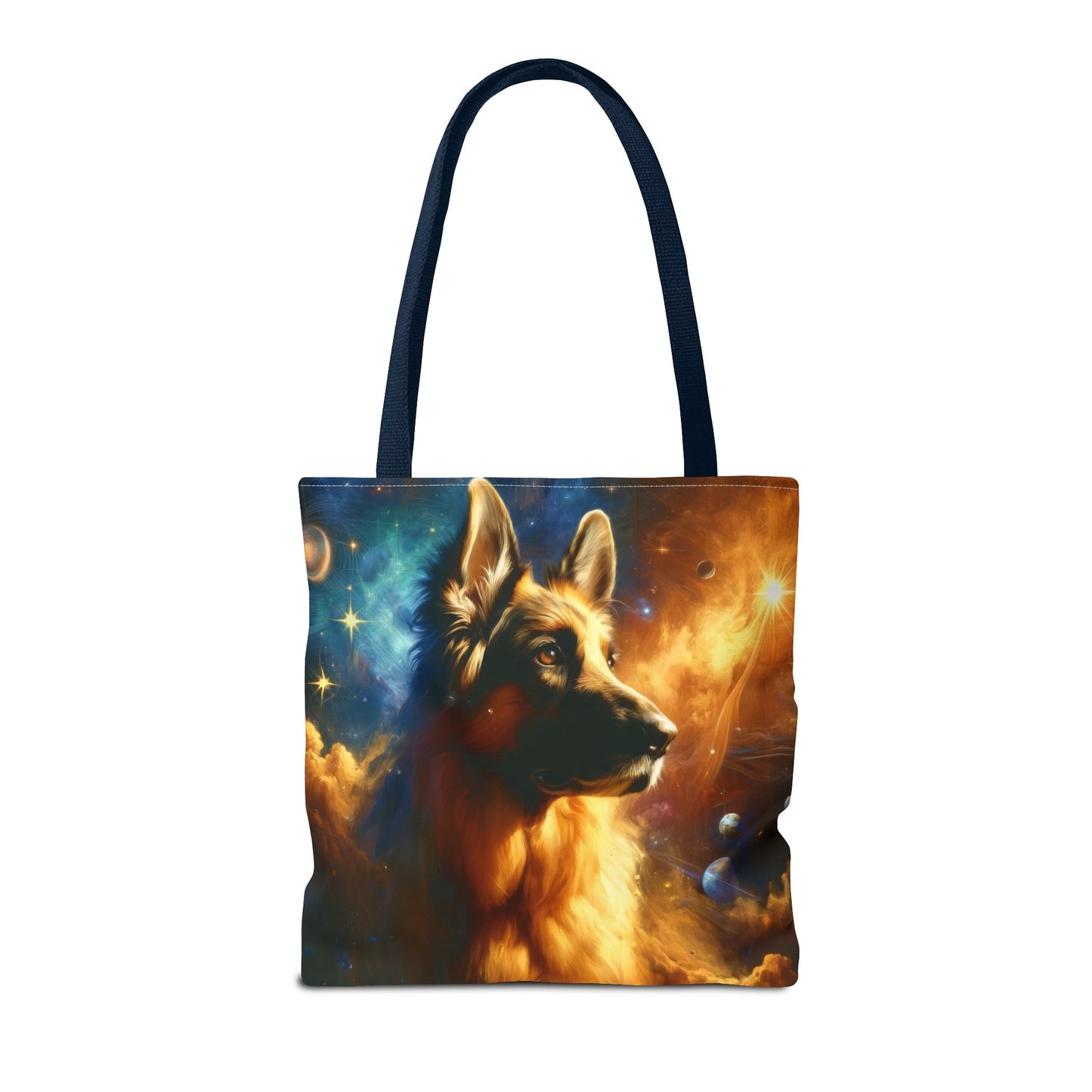 Sci-fi and stars-themed German Shepherd Tote Bag