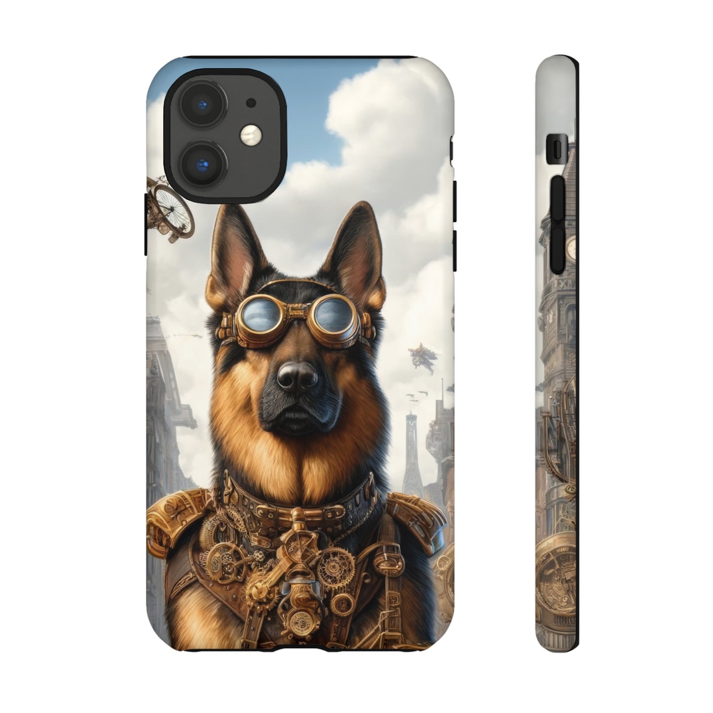 Realism and steampunk German Shepherd Phone Case