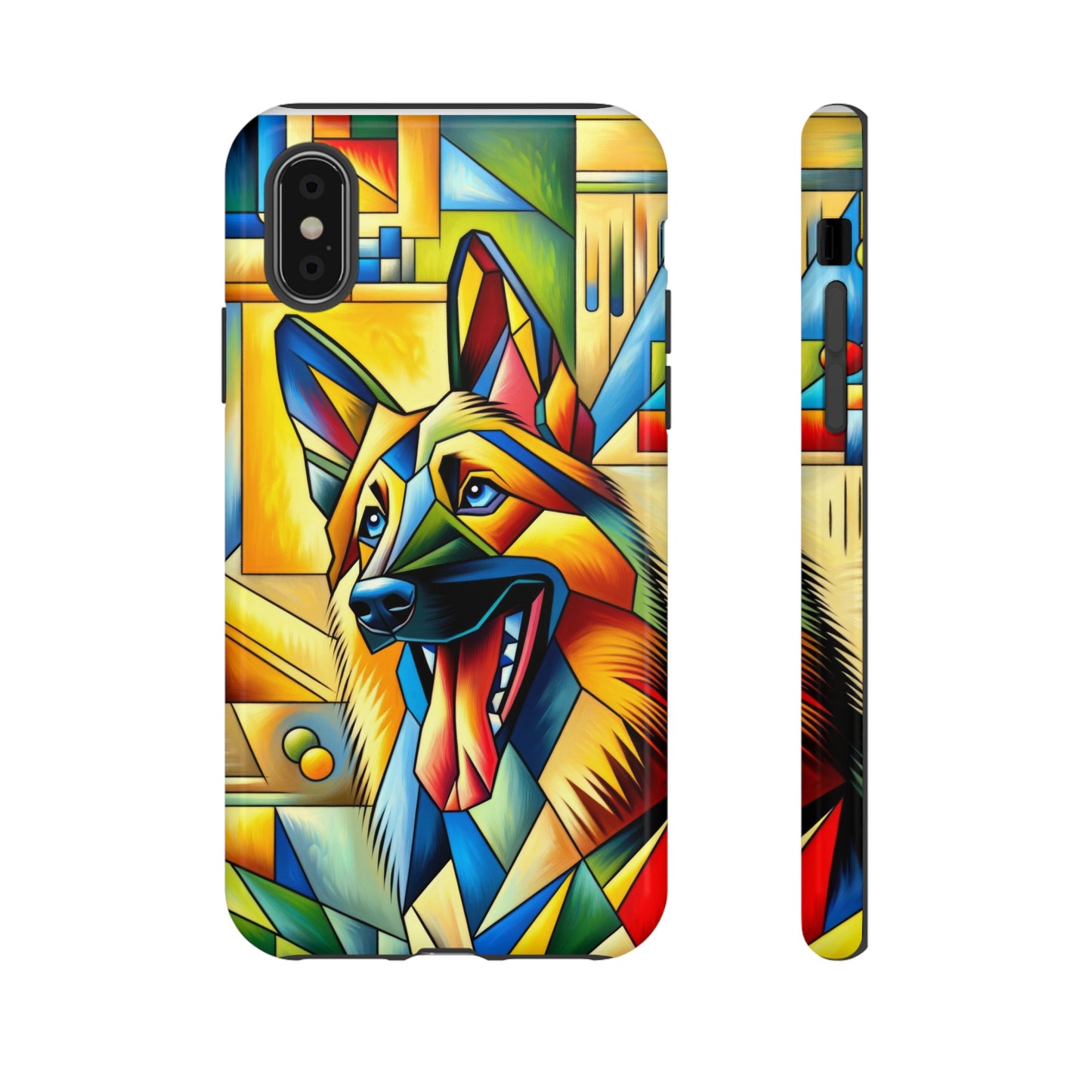 German Shepherd in Cubism Tough Phone Case