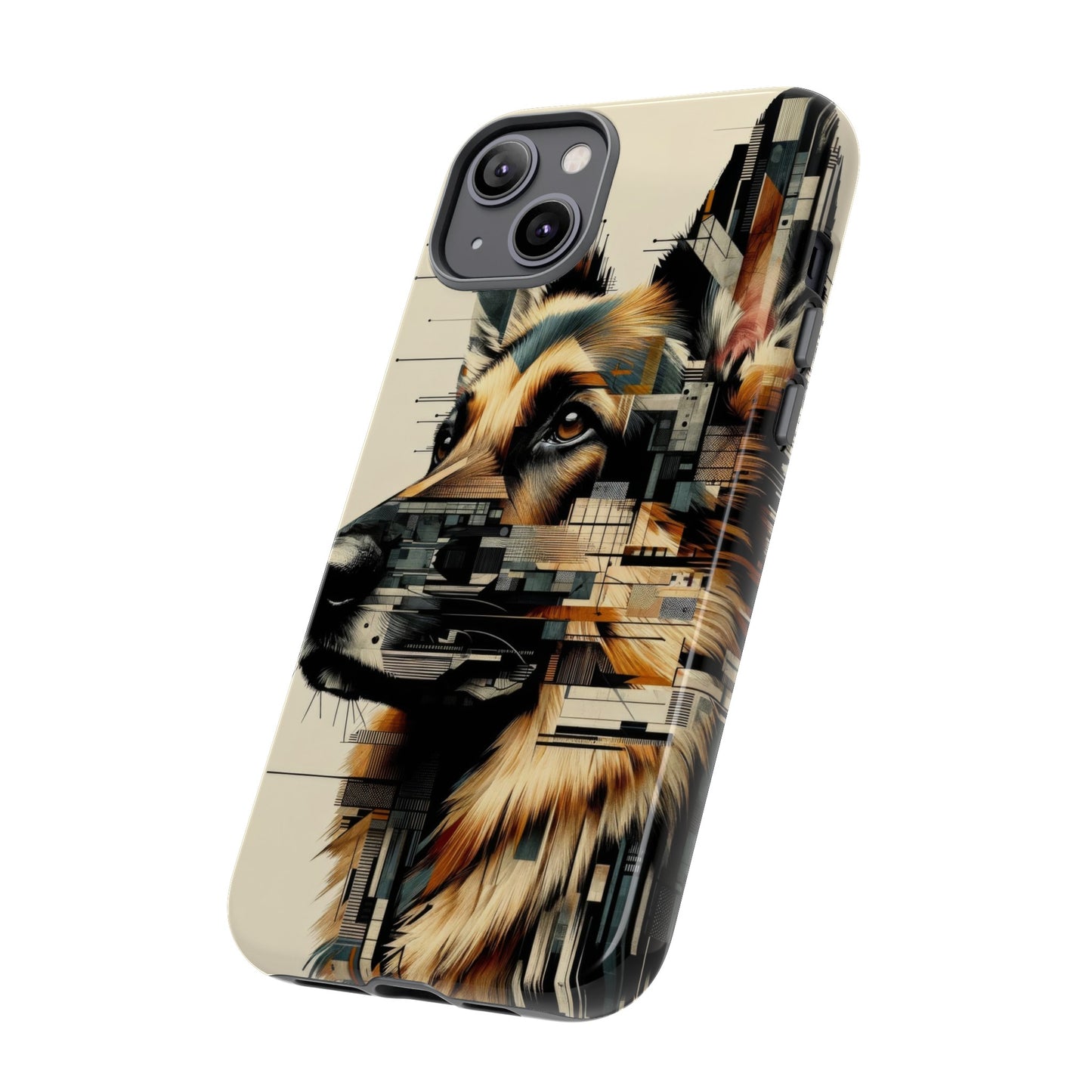 Constructivist and dadaist German Shepherd Phone Case