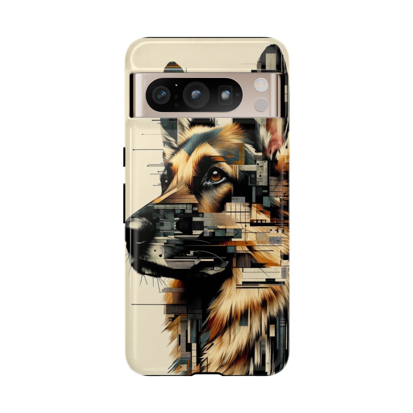 Constructivist and dadaist German Shepherd Phone Case