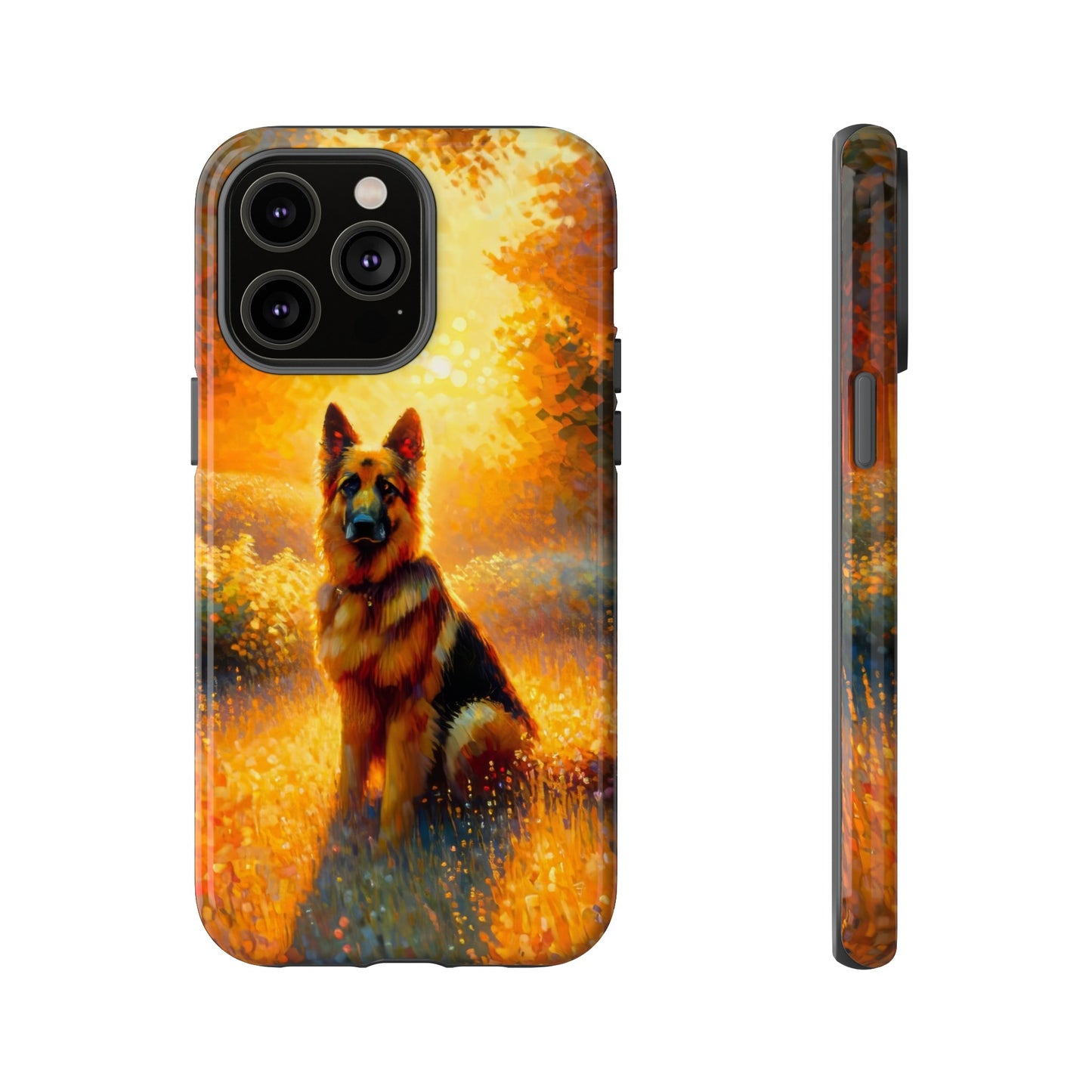 Golden hour and neo-impressionism German Shepherd Phone Case