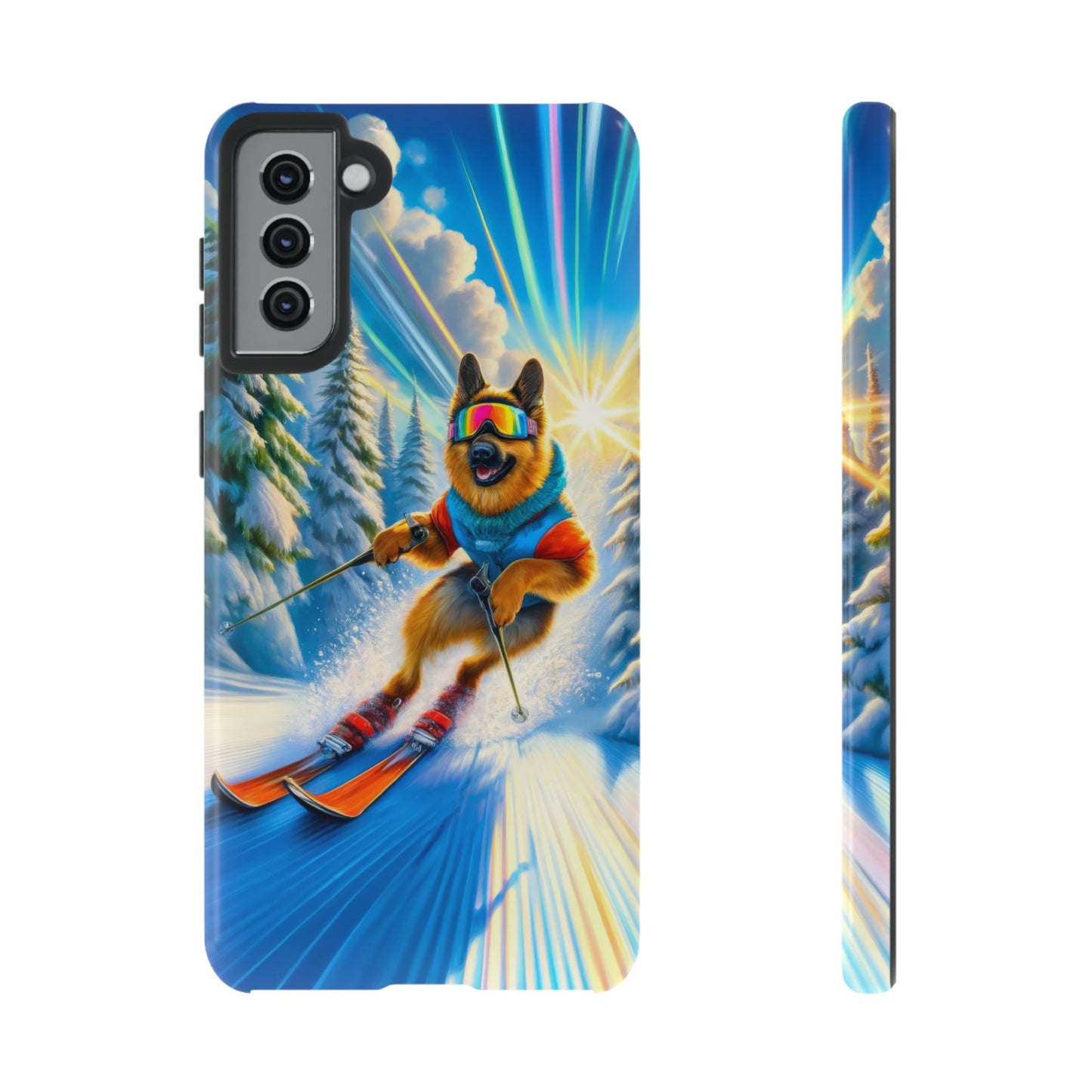 German Shepherd Skiing Phone Case