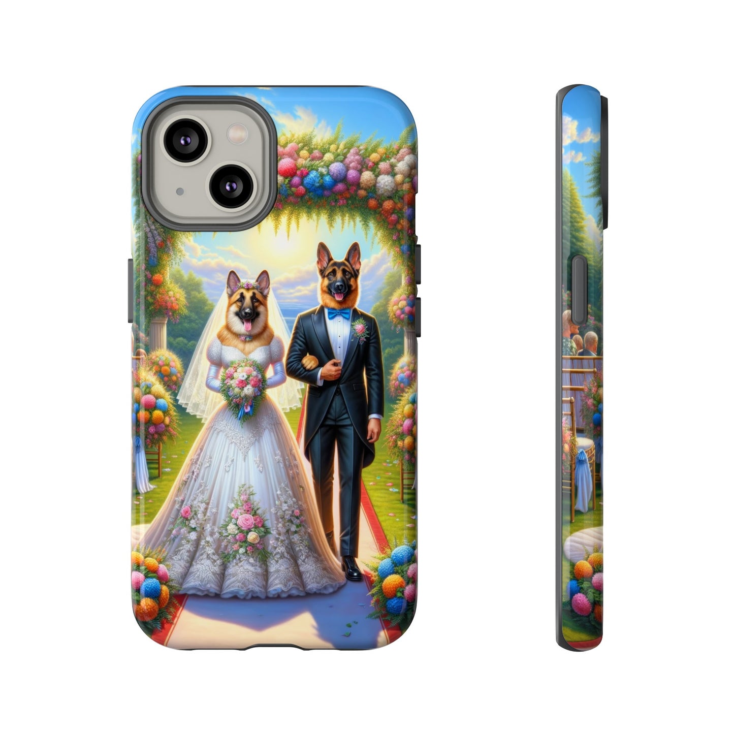 German Shepherds getting Married  Phone Case