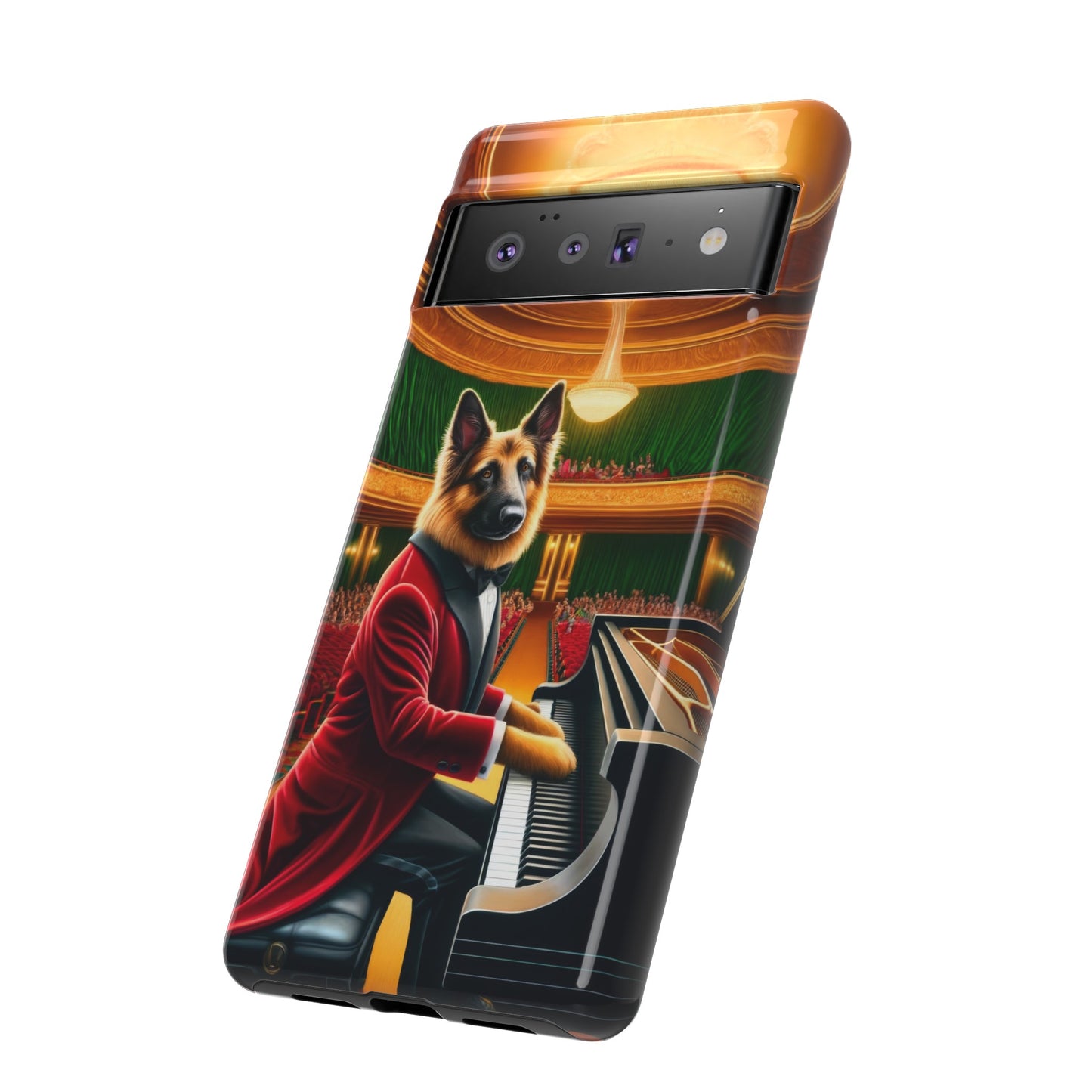 German Shepherd Playing the Piano Phone Case