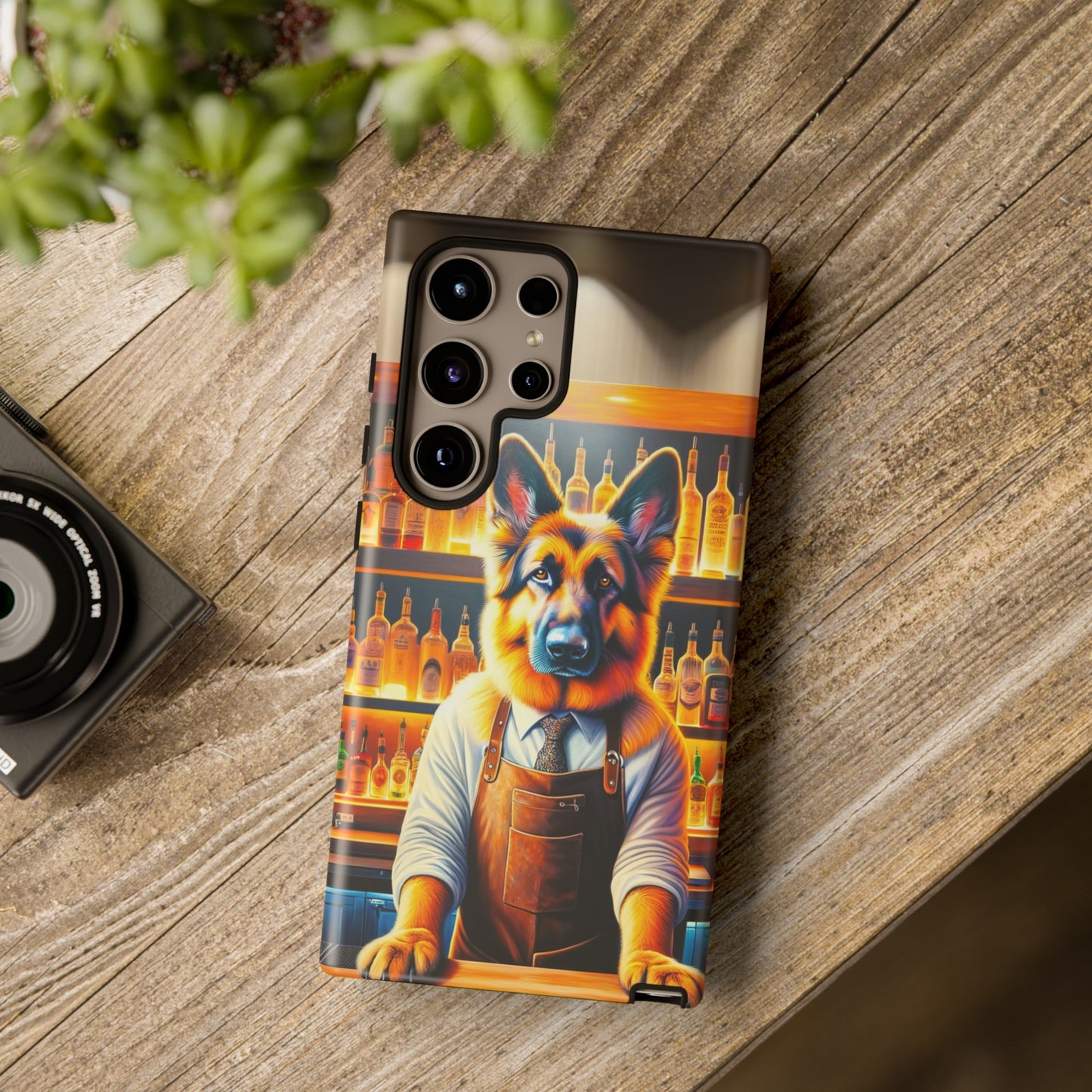 German Shepherd Tending a Bar Phone Case