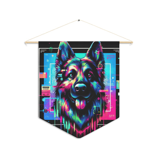 Neon graffiti German Shepherd Pennant