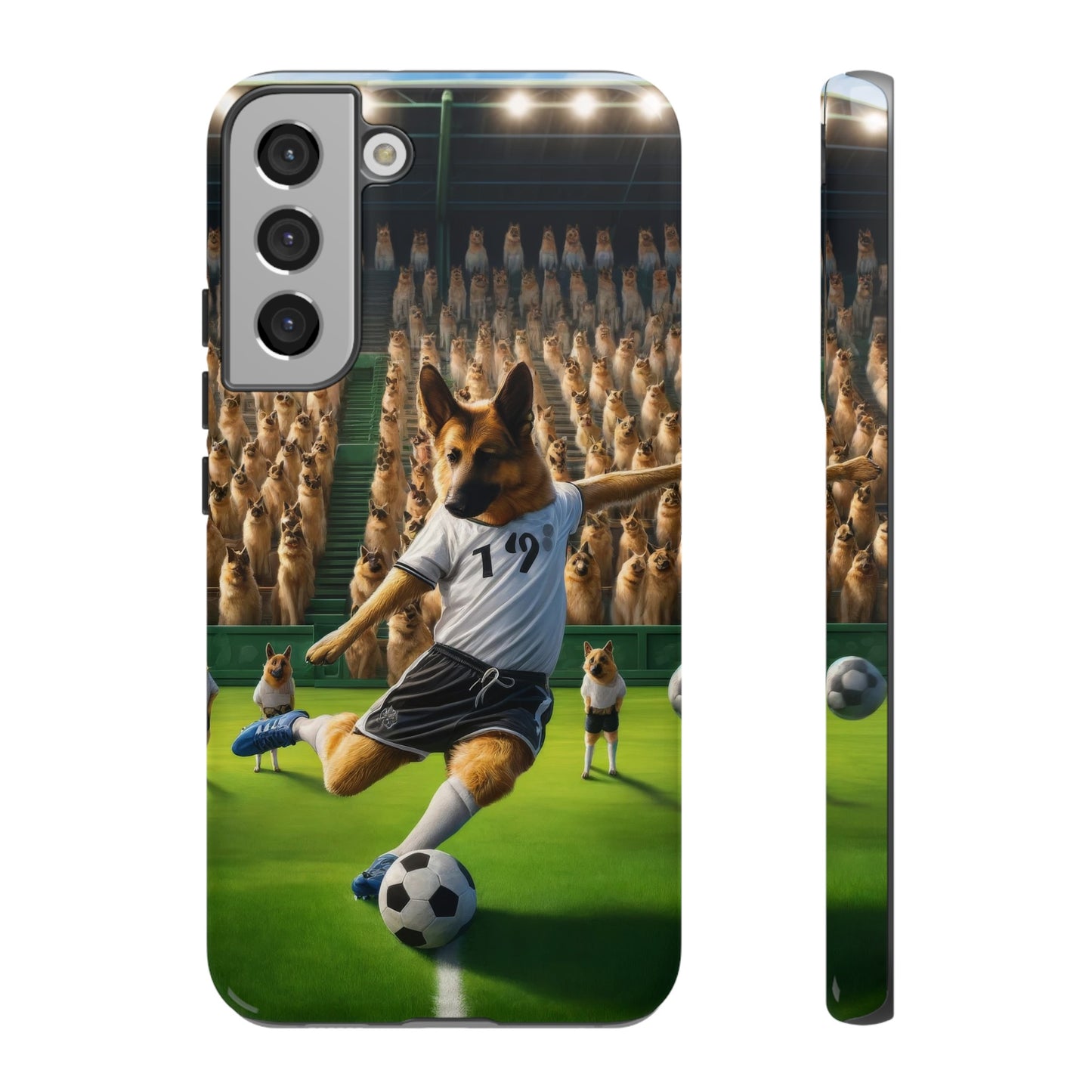 German Shepherd Playing Soccer Tough Phone Case