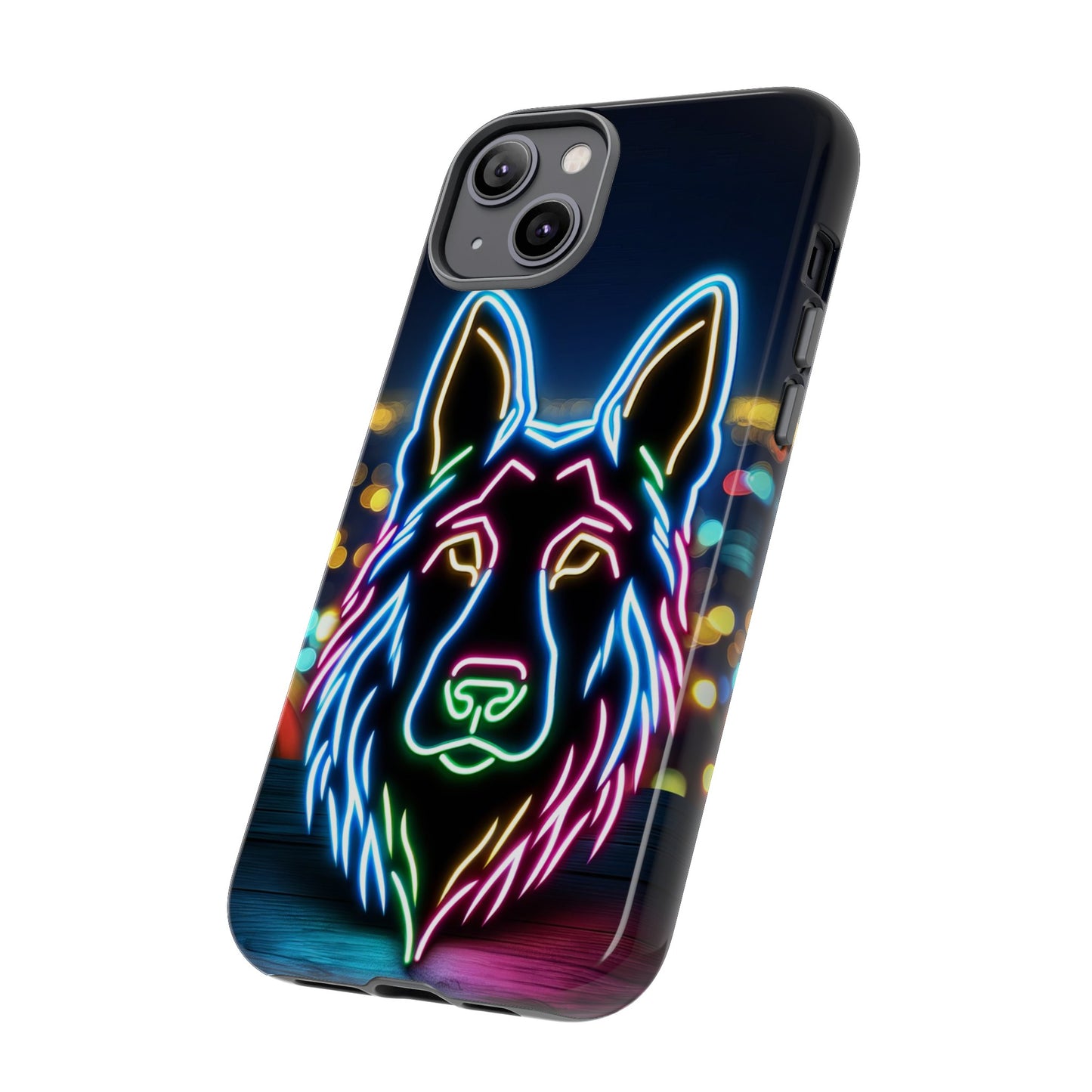 German Shepherd Neon Light Phone Case