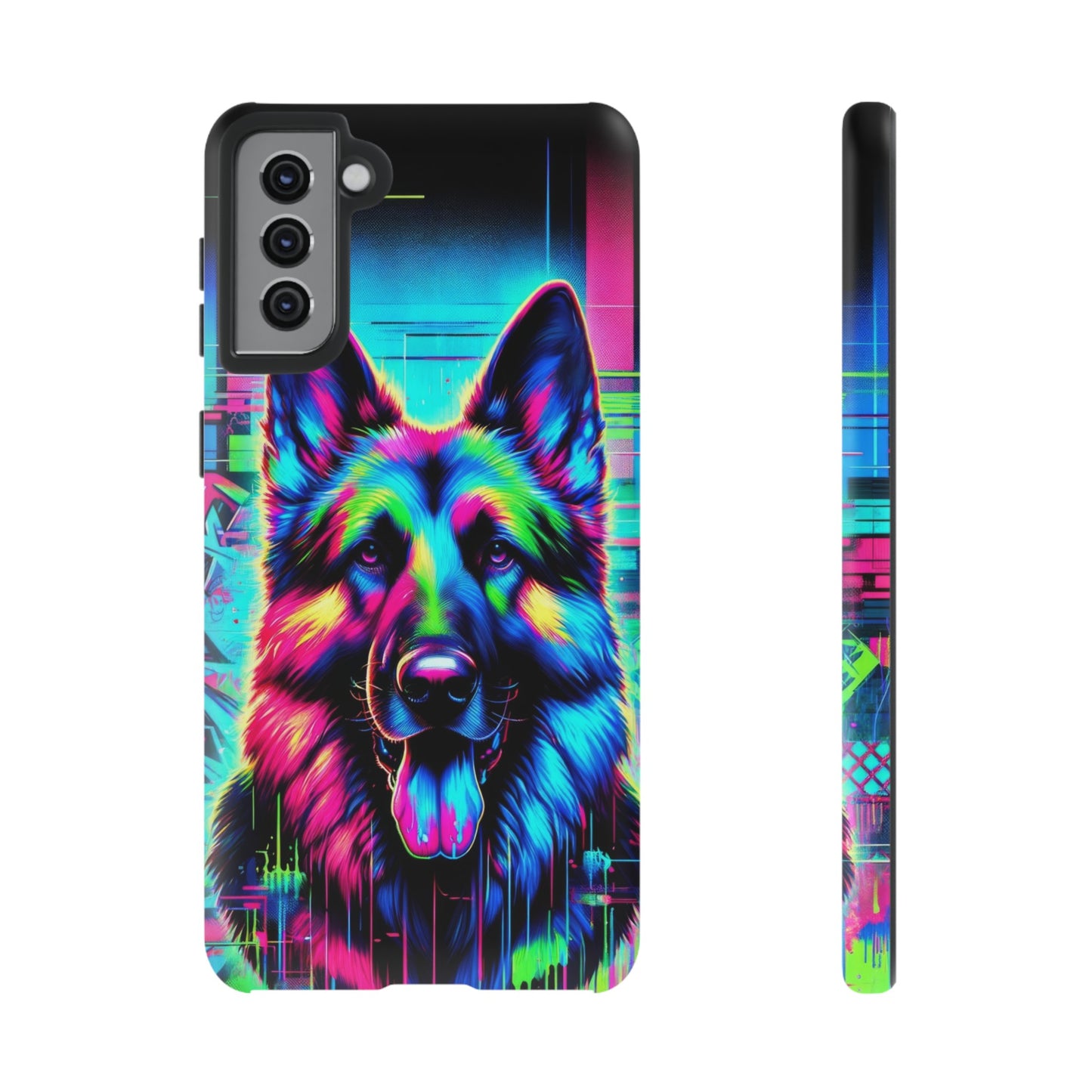 Neon graffiti German Shepherd Phone Case