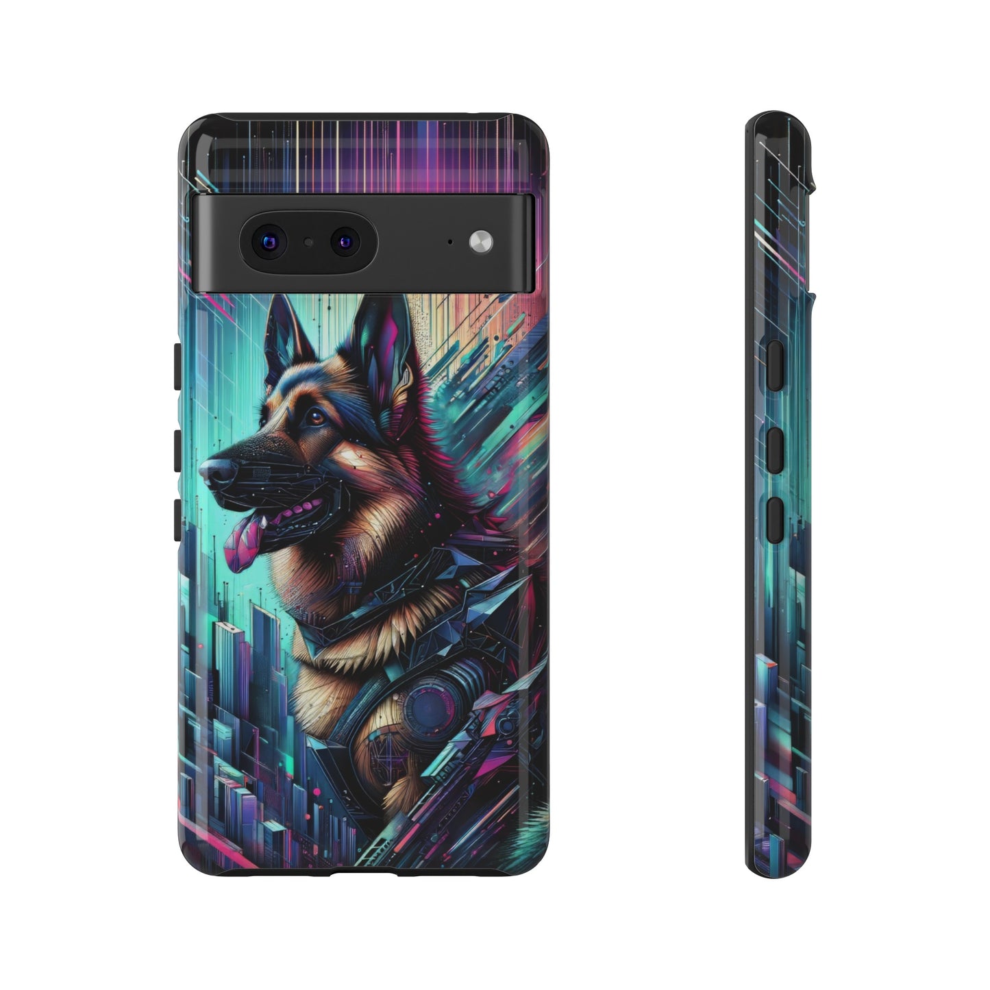 Futurism and gothic German Shepherd Phone Case