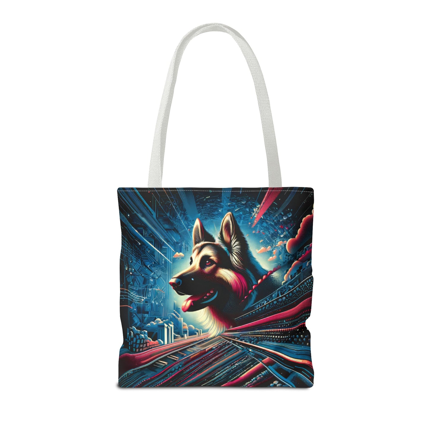 Futurism and gothic German Shepherd Tote Bag