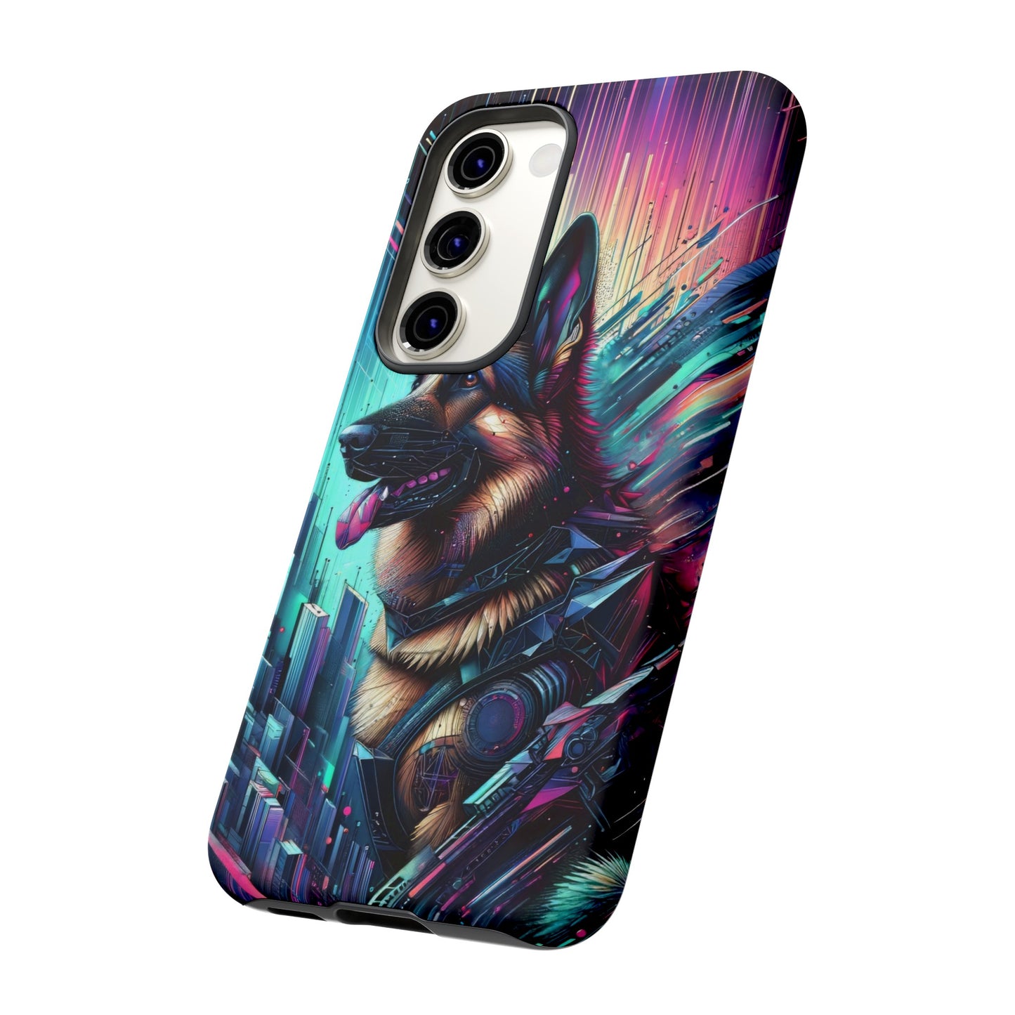 Futurism and gothic German Shepherd Phone Case