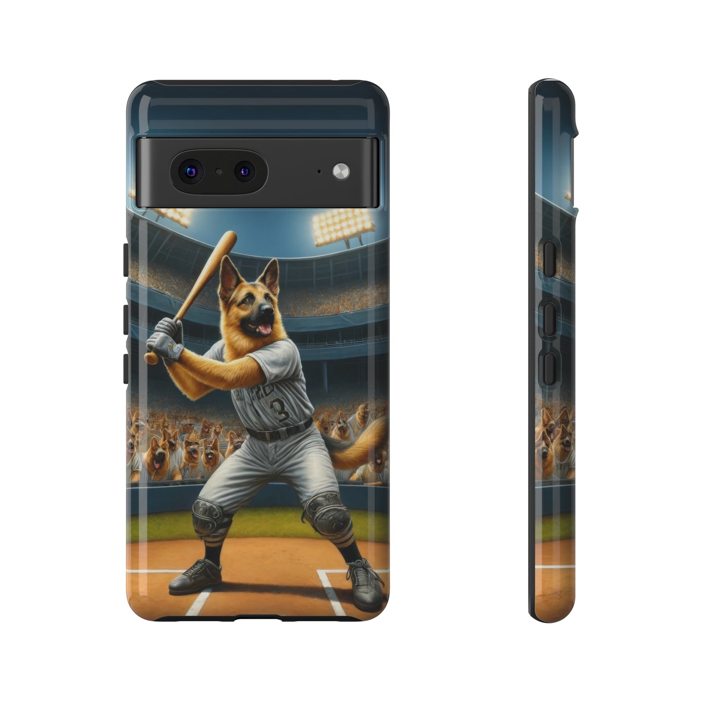 German Shepherd Playing Baseball Tough Phone Case