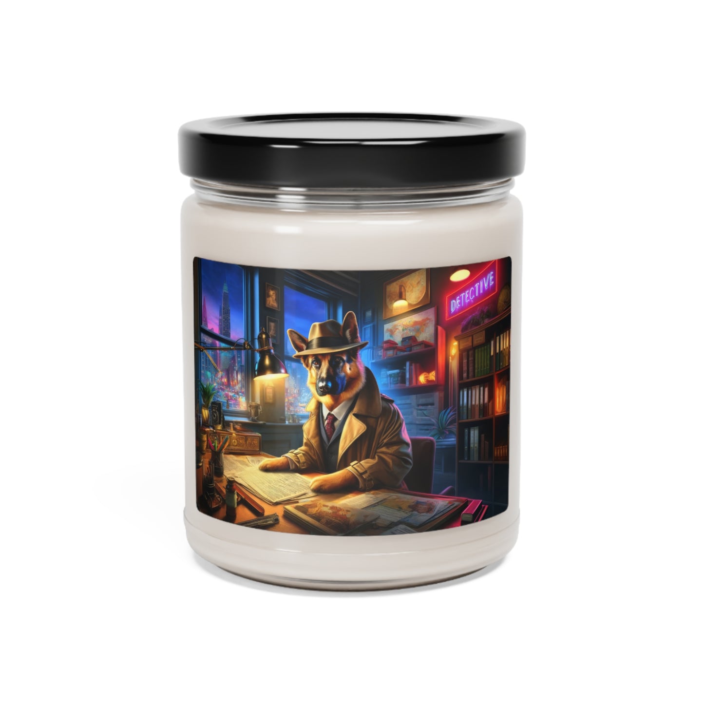 German Shepherd Detective Scented Soy Candle, 9oz