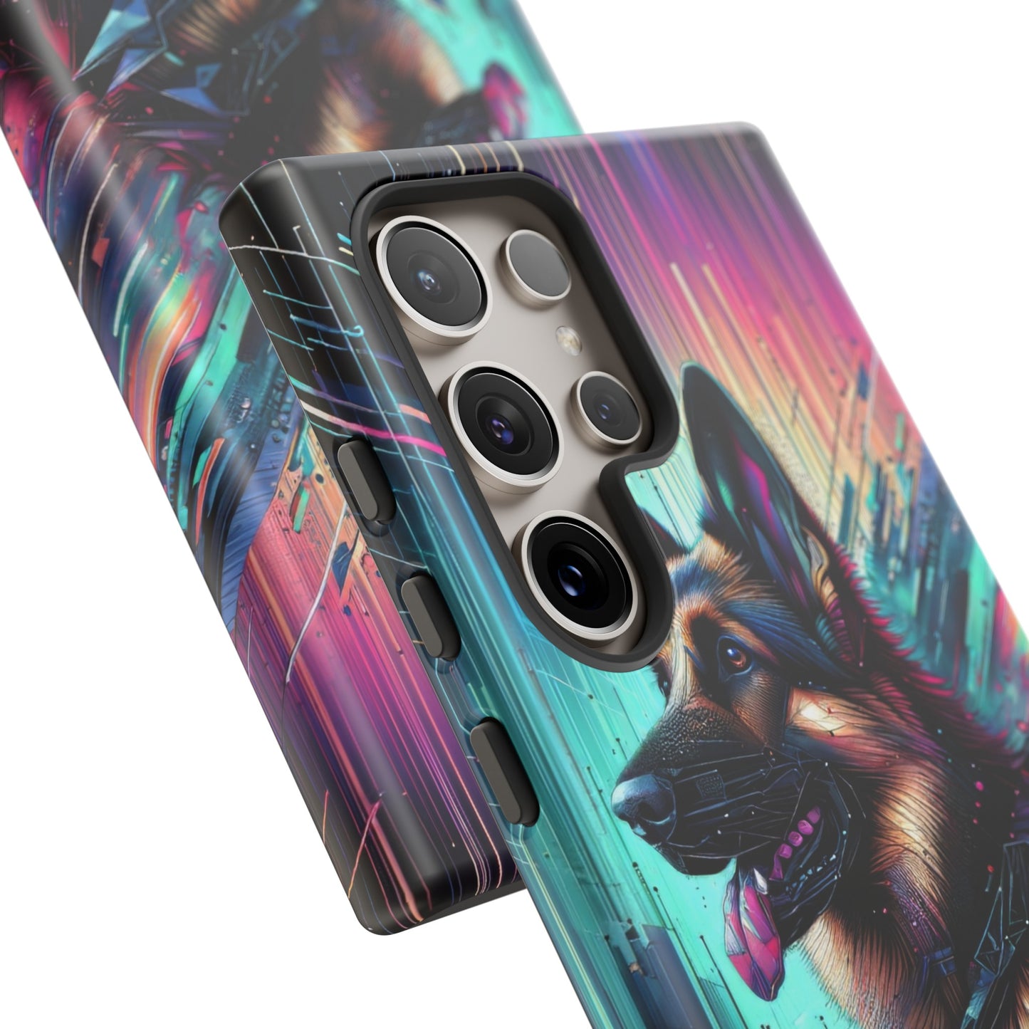 Futurism and gothic German Shepherd Phone Case