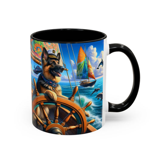 German Shepherd Boat Coffee Mug