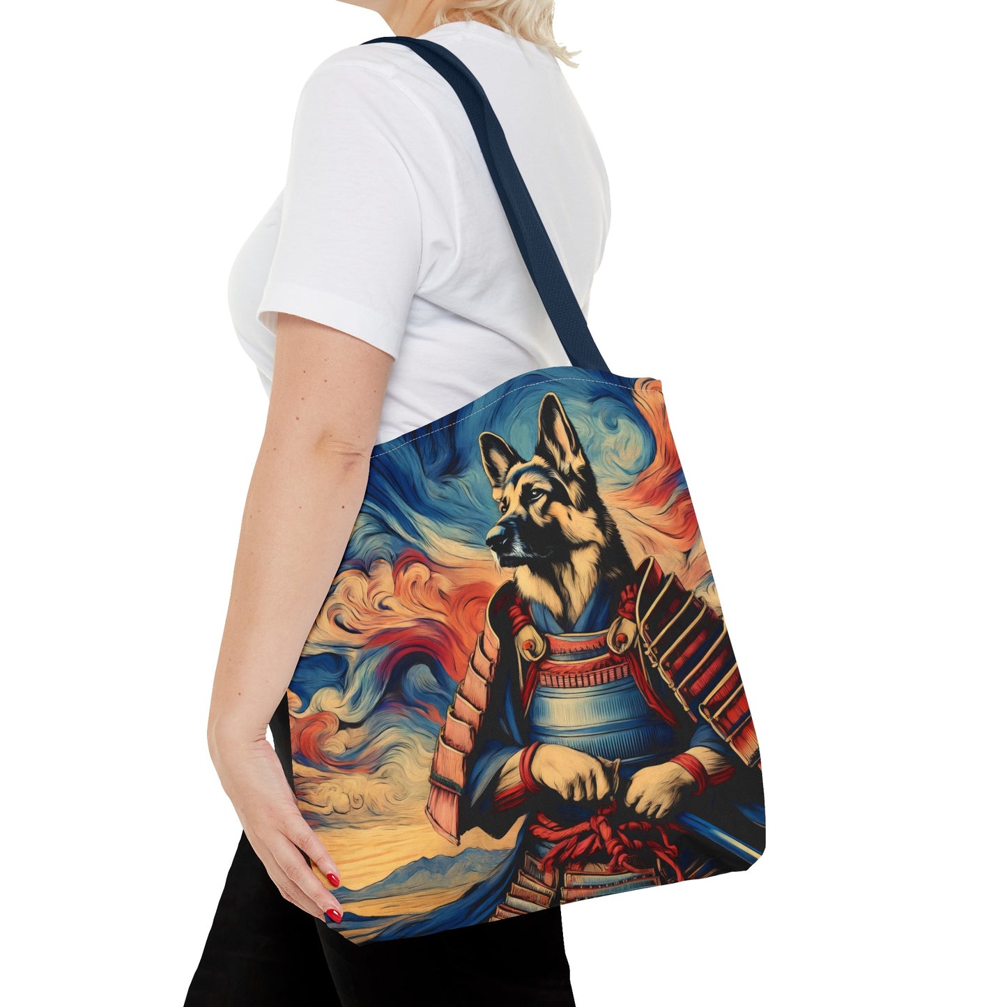 Samurai German Shepherd Tote Bag