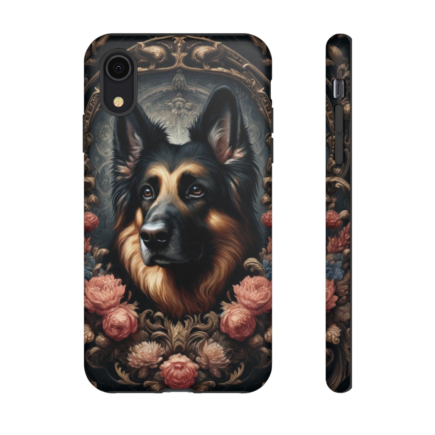 Gothic, high angle German Shepherd Phone Case