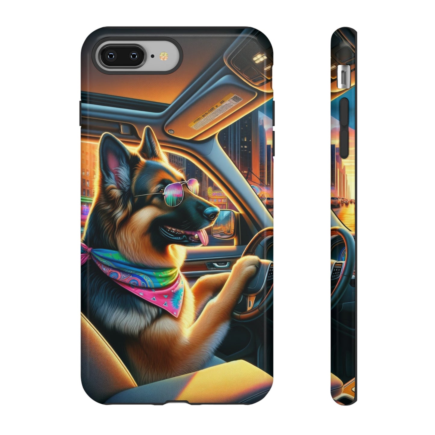 German Shepherd Driving a Car Phone Case