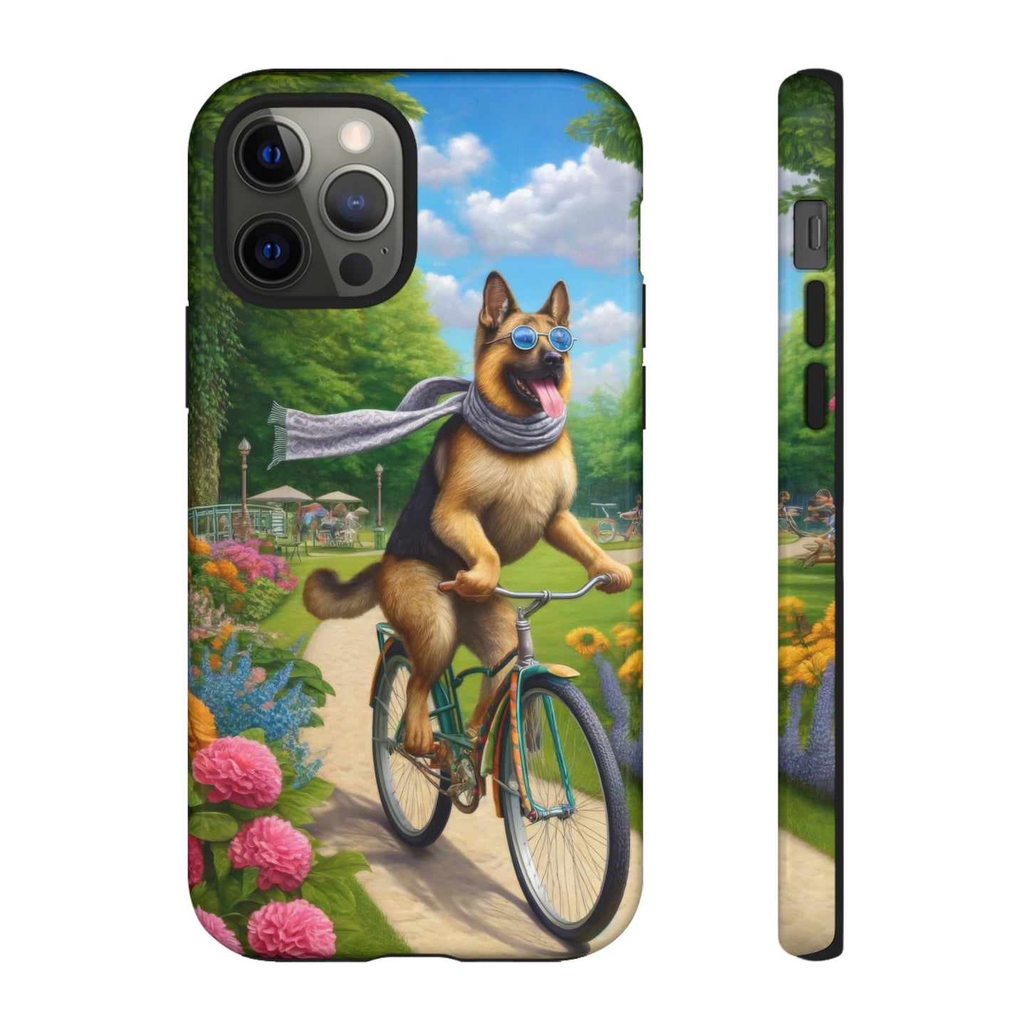 German Shepherd Riding a Bicycle Phone Case