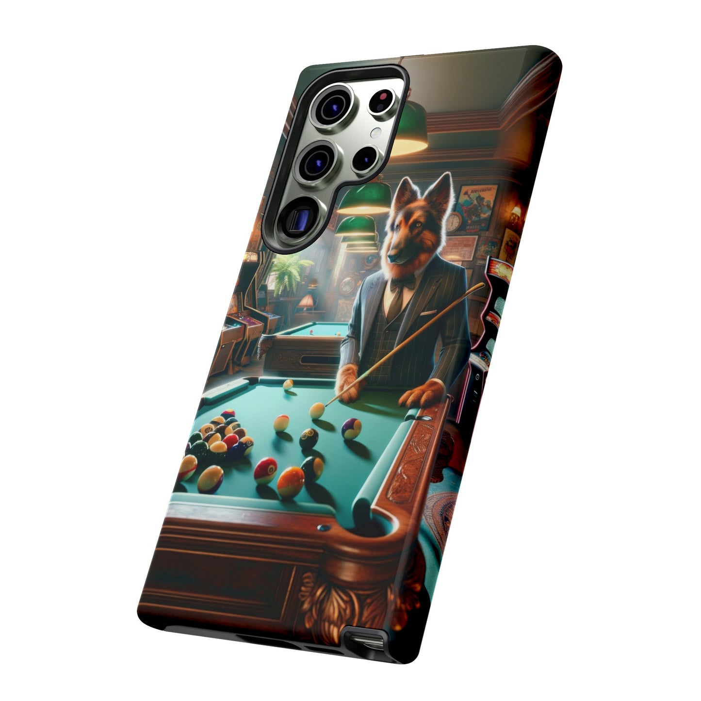 German Shepherd Playing Pool Phone Case