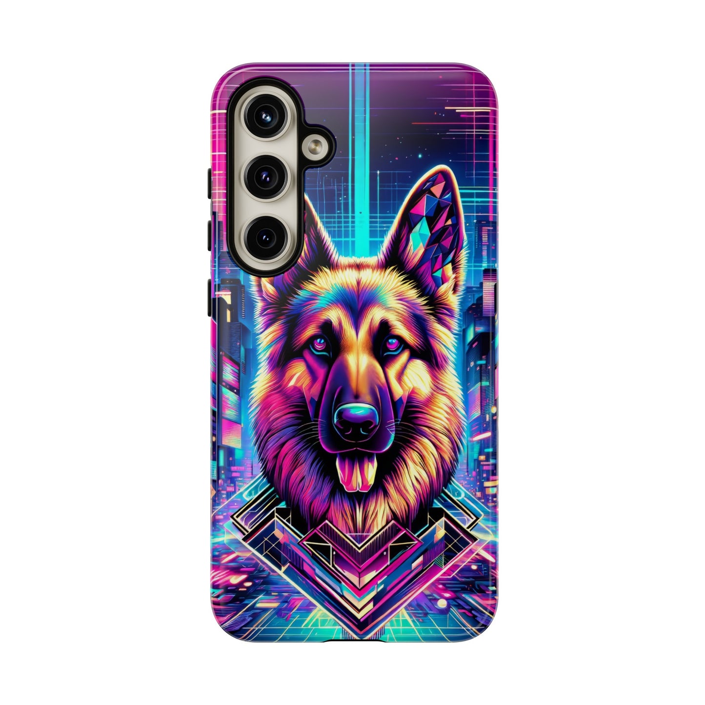 Glitch art German Shepherd Phone Case