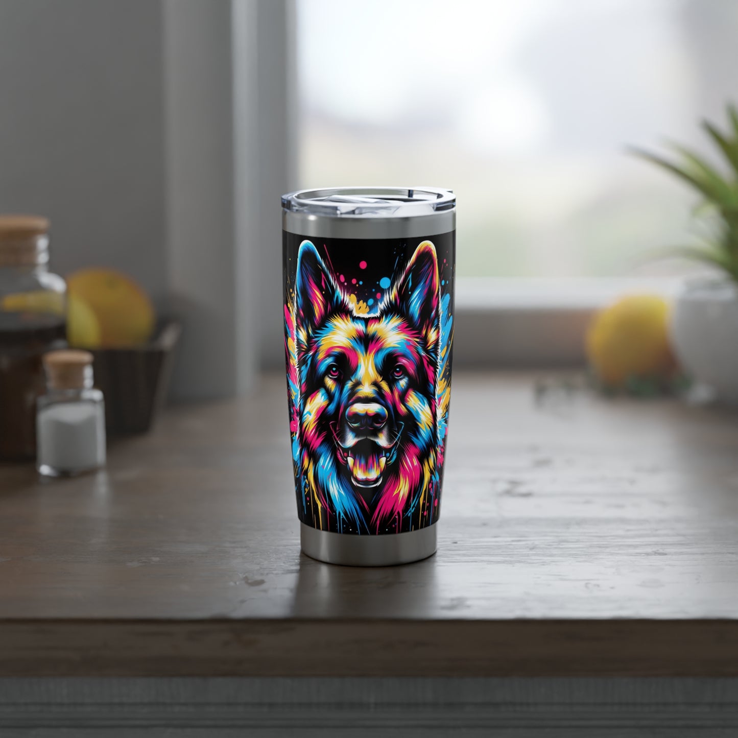 Graffiti-style German Shepherd 20oz Tumbler