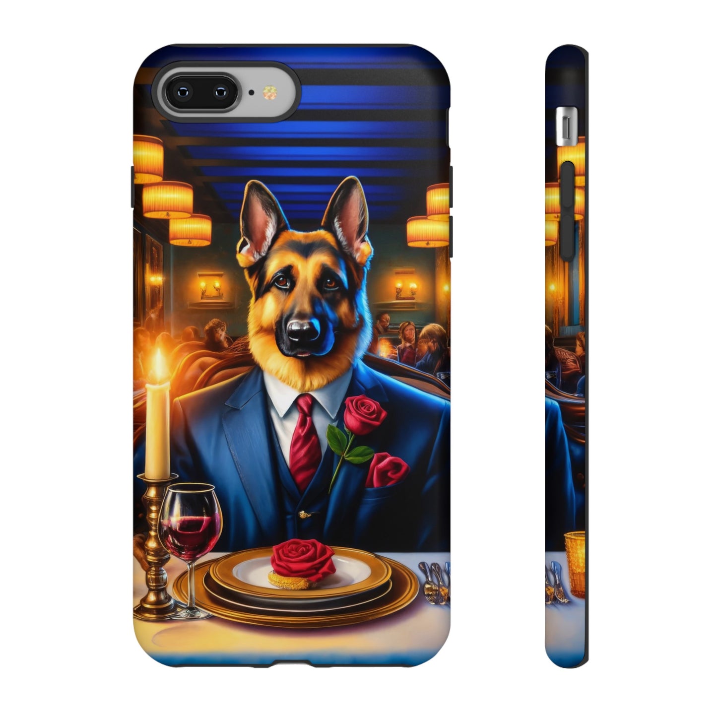 German Shepherd Going on a Date at a Restaurant Phone Case