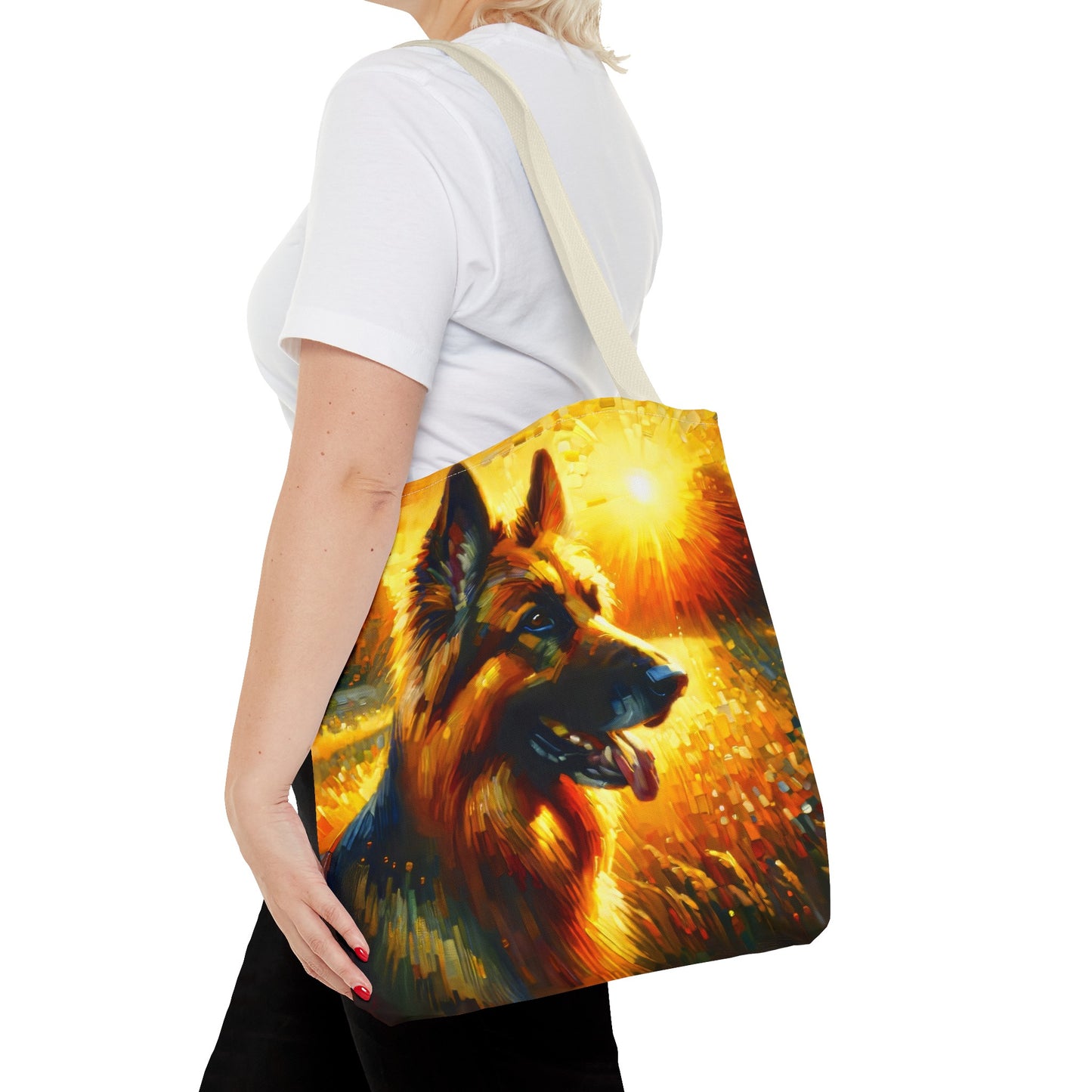 Golden hour and neo-impressionism German Shepherd Tote Bag