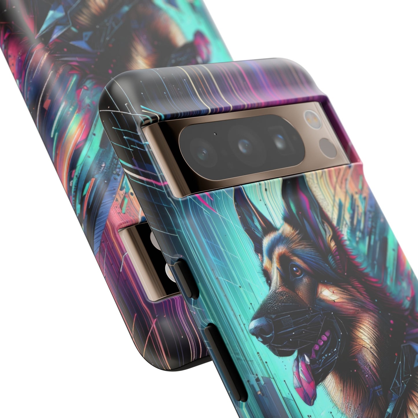 Futurism and gothic German Shepherd Phone Case