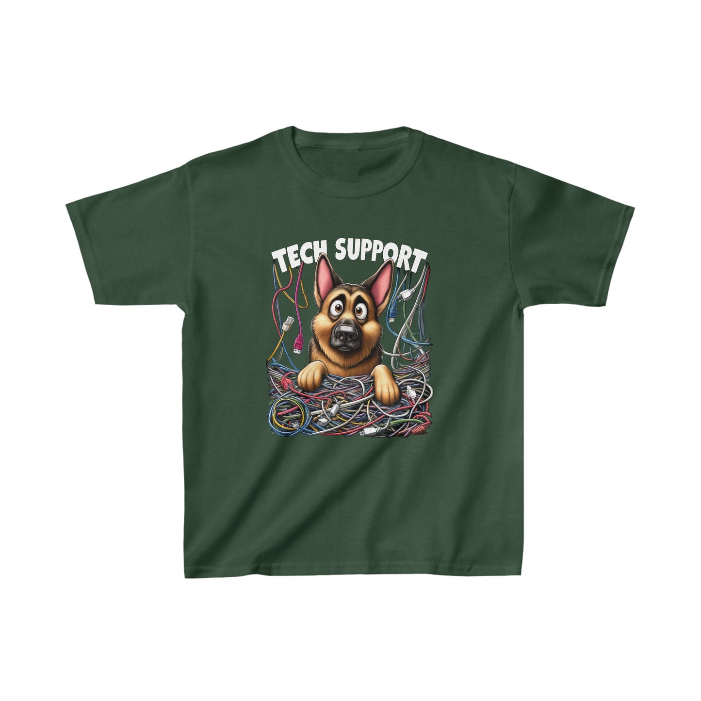 Tech Support Kids Size T-Shirt (Multi colors) (German Shepherd)