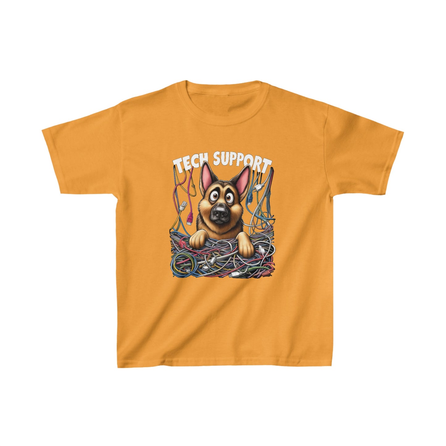 Tech Support Kids Size T-Shirt (Multi colors) (German Shepherd)