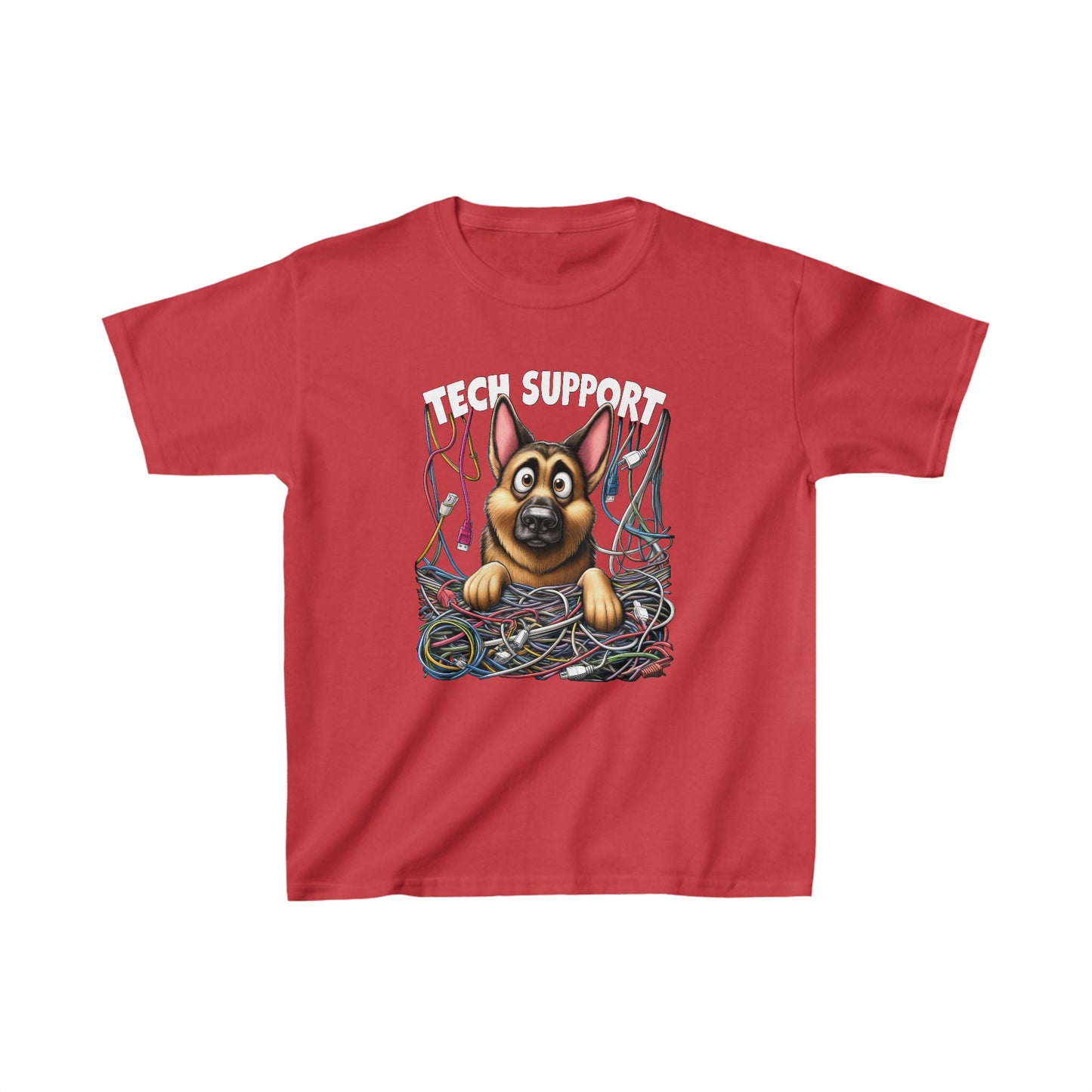 Tech Support Kids Size T-Shirt (Multi colors) (German Shepherd)