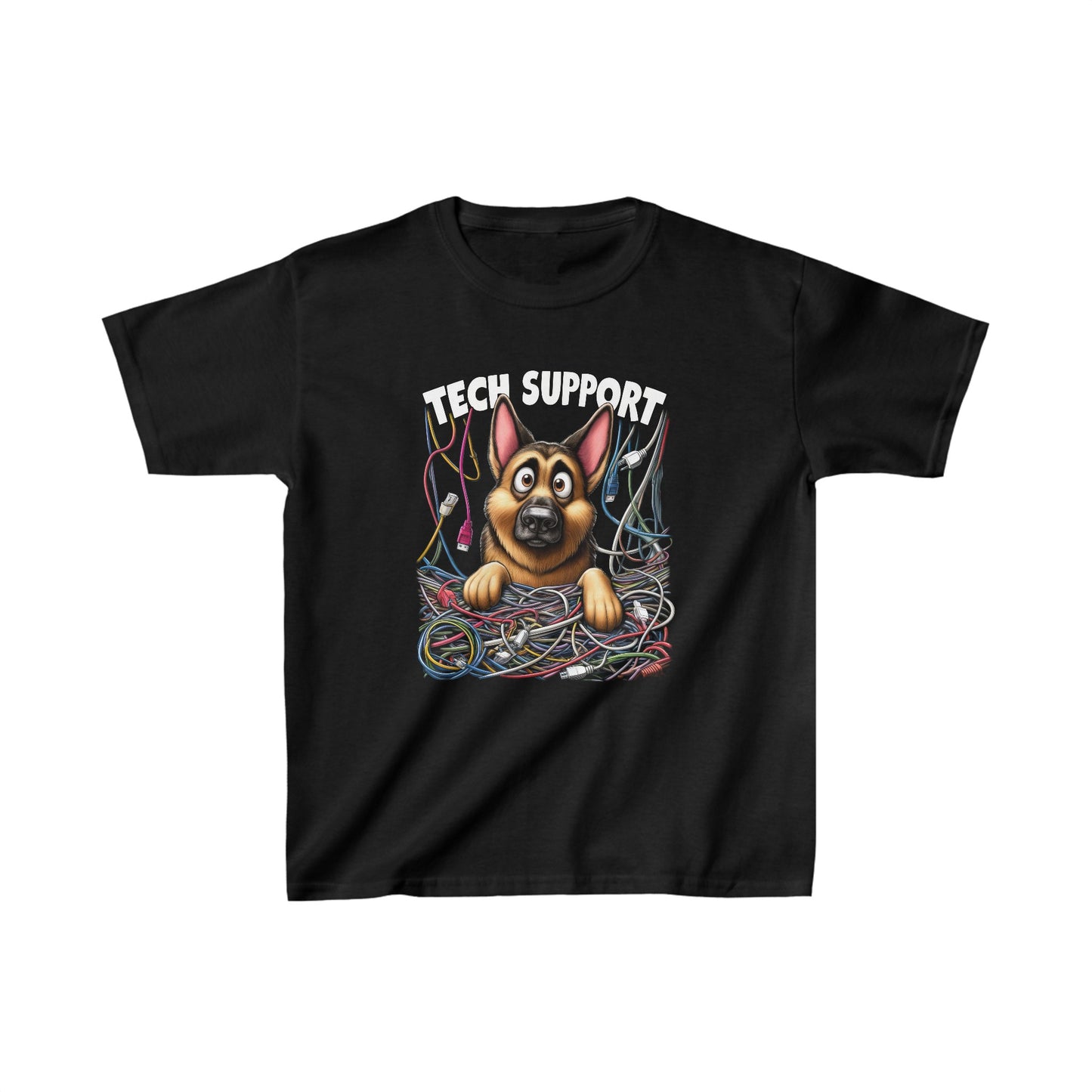 Tech Support Kids Size T-Shirt (Multi colors) (German Shepherd)