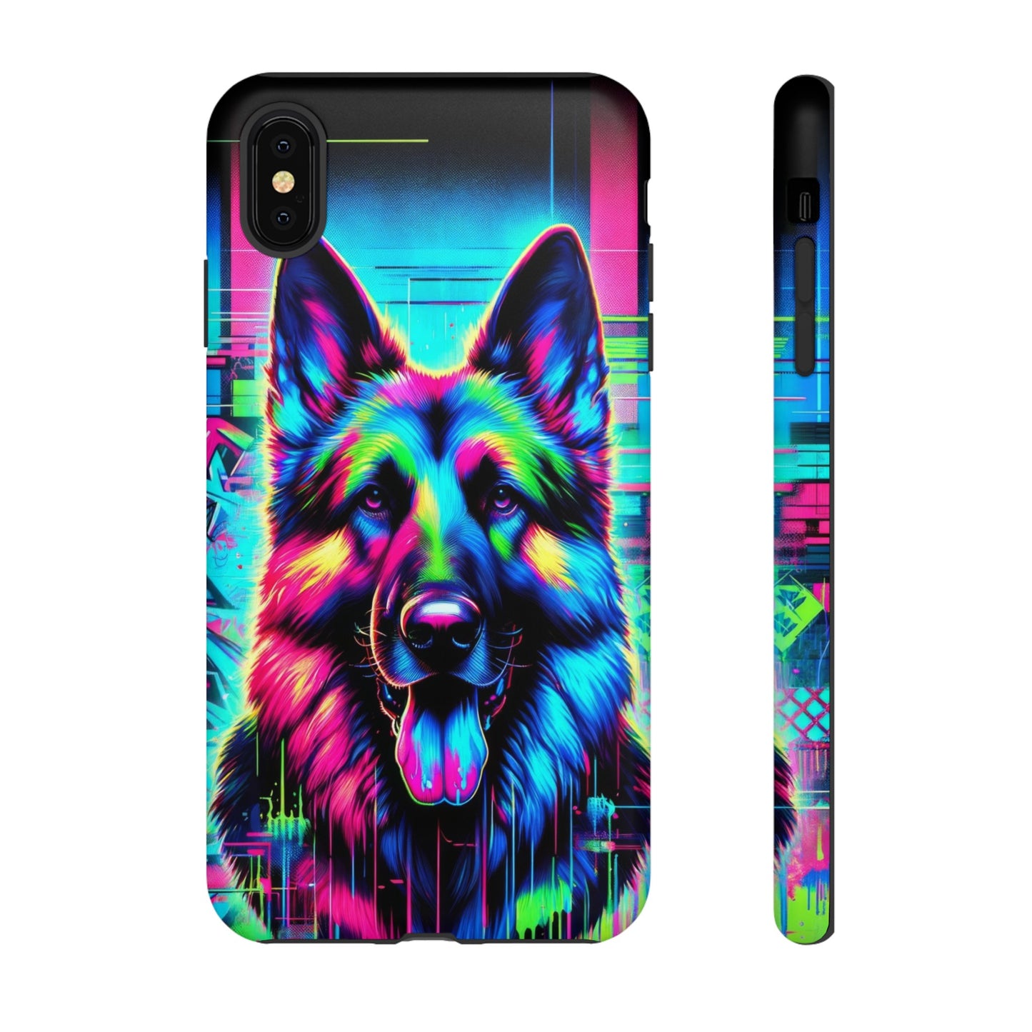 Neon graffiti German Shepherd Phone Case