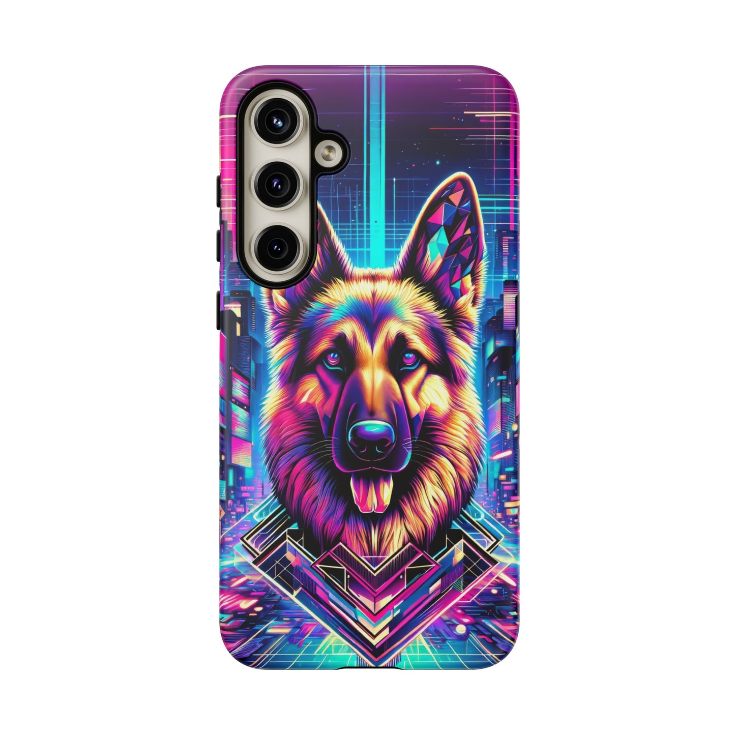 Glitch art German Shepherd Phone Case