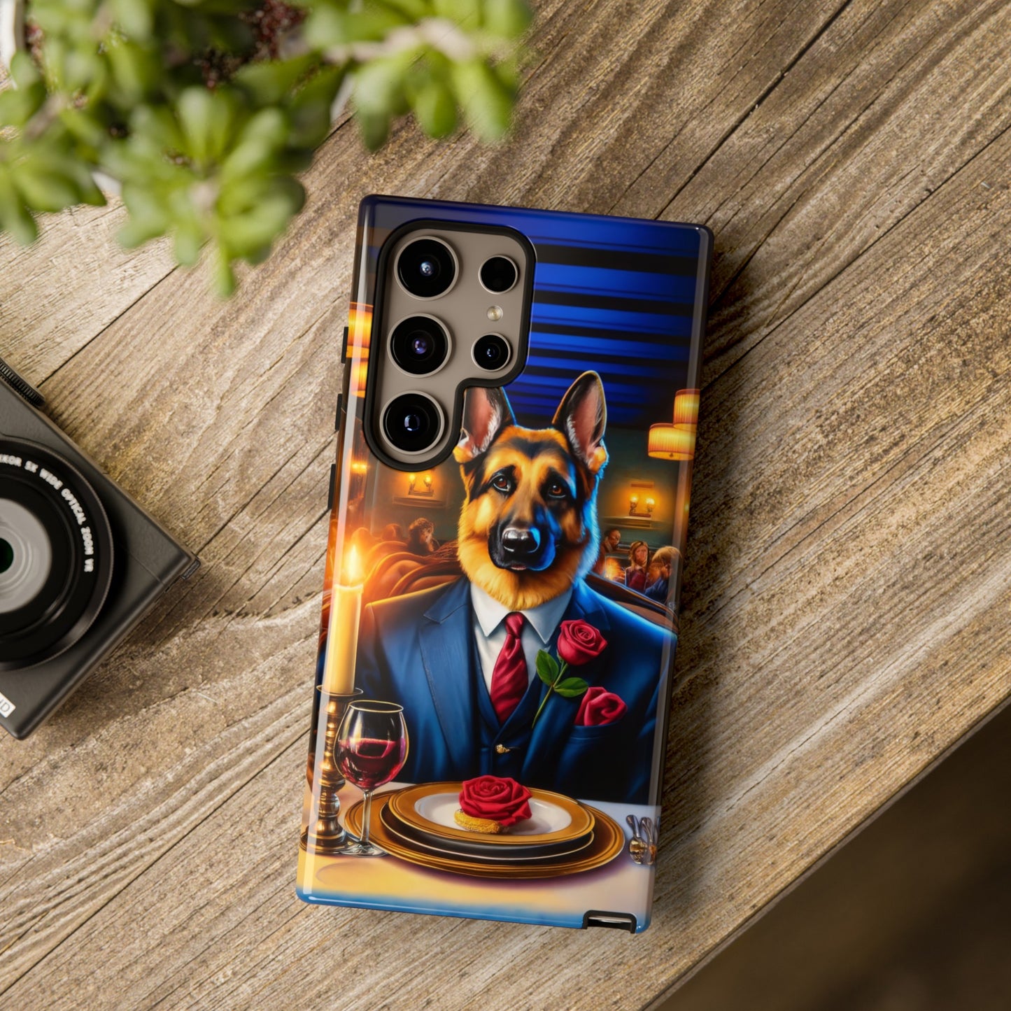 German Shepherd Going on a Date at a Restaurant Phone Case