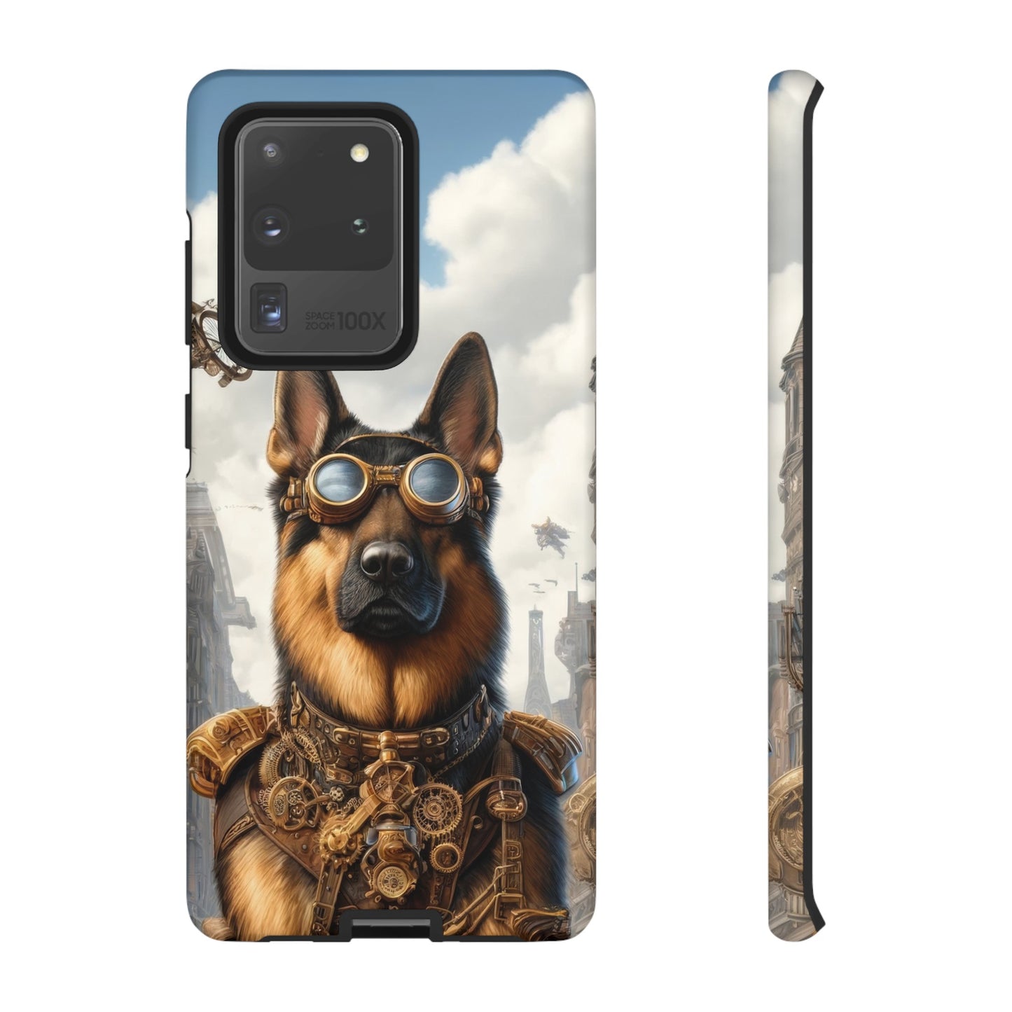 Realism and steampunk German Shepherd Phone Case