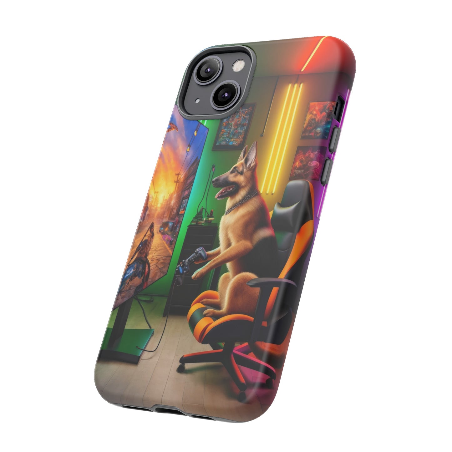 German Shepherd Playing Video Games Phone Case