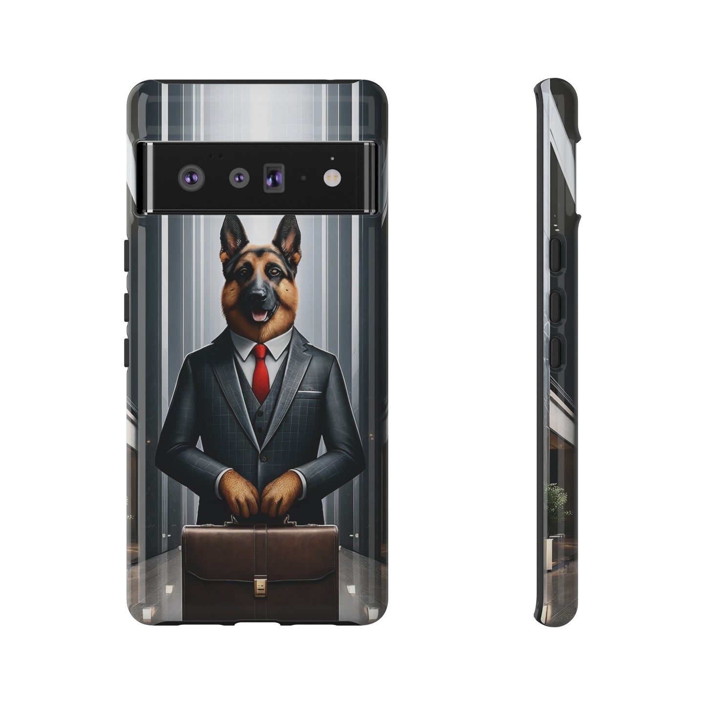 German Shepherd Wearing a Business Suit Phone Case