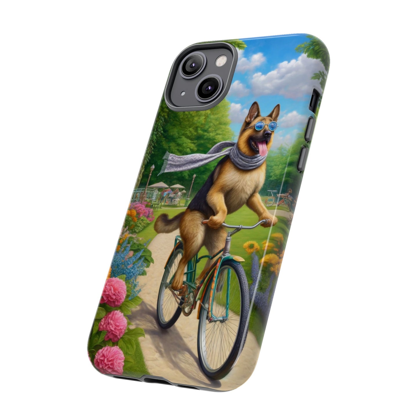 German Shepherd Riding a Bicycle Phone Case